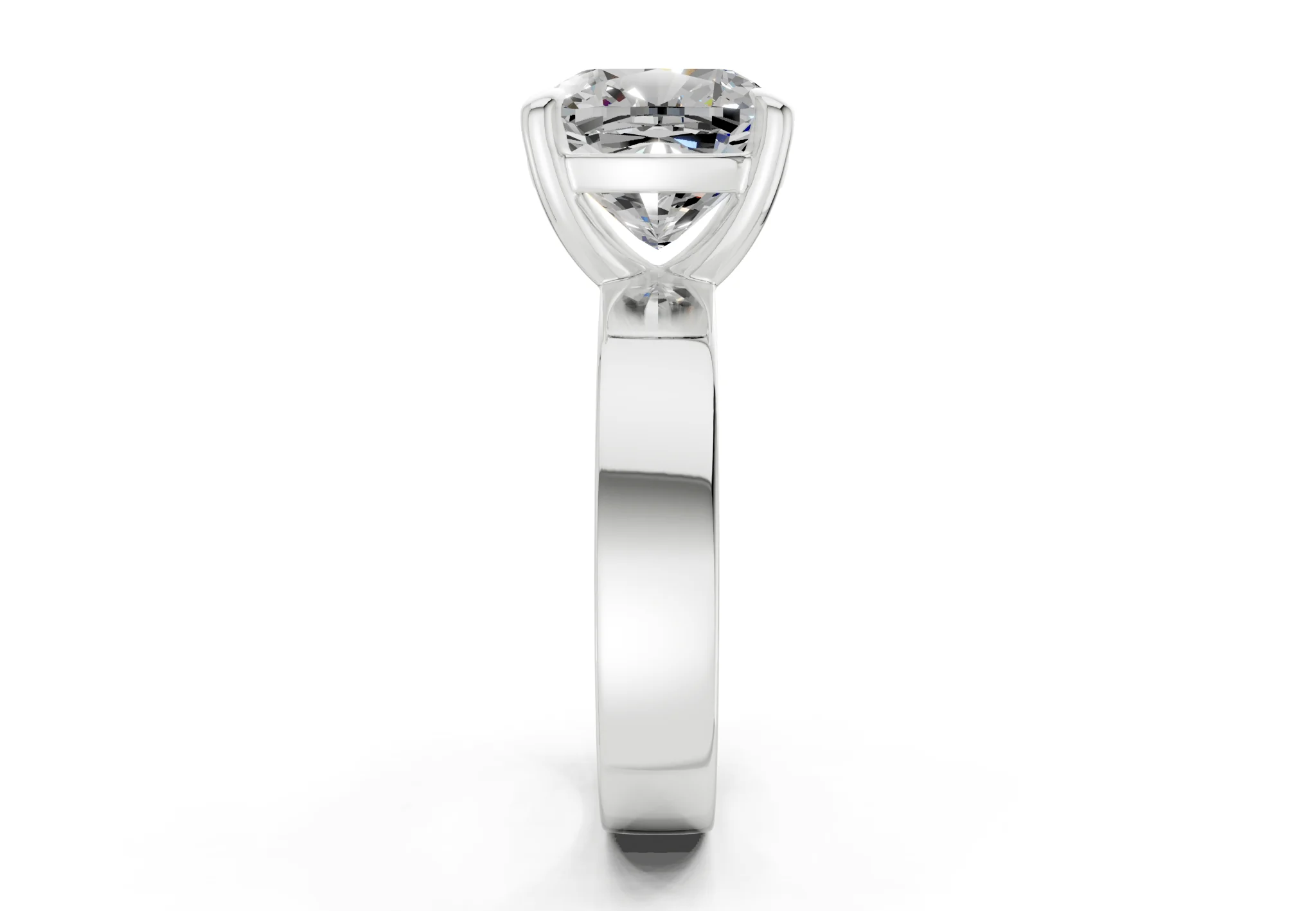 Cascade Diamond Solitaire Cushion Squareuare Cut 4mm Engagement Ring - Image 9