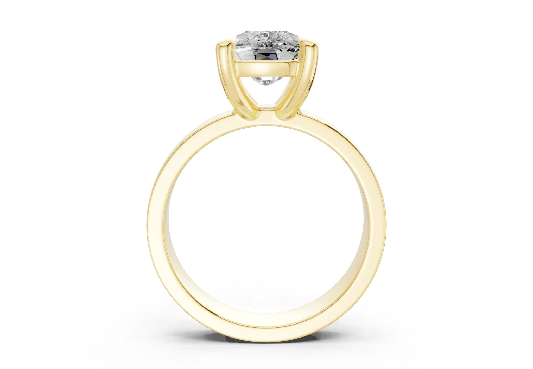 Cascade Diamond Solitaire Elongated Cushion Cut 4mm Engagement Ring - Image 2