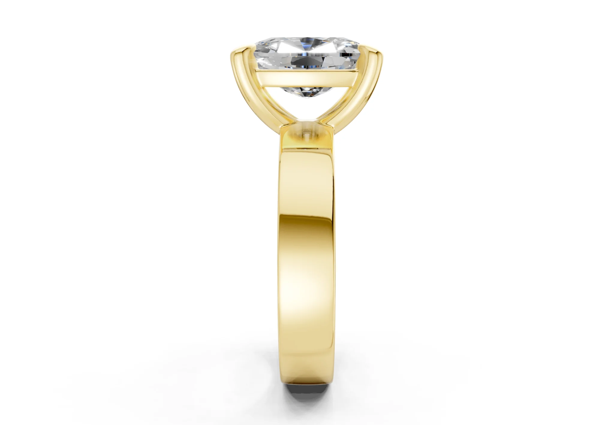 Cascade Diamond Solitaire Elongated Cushion Cut 4mm Engagement Ring - Image 3