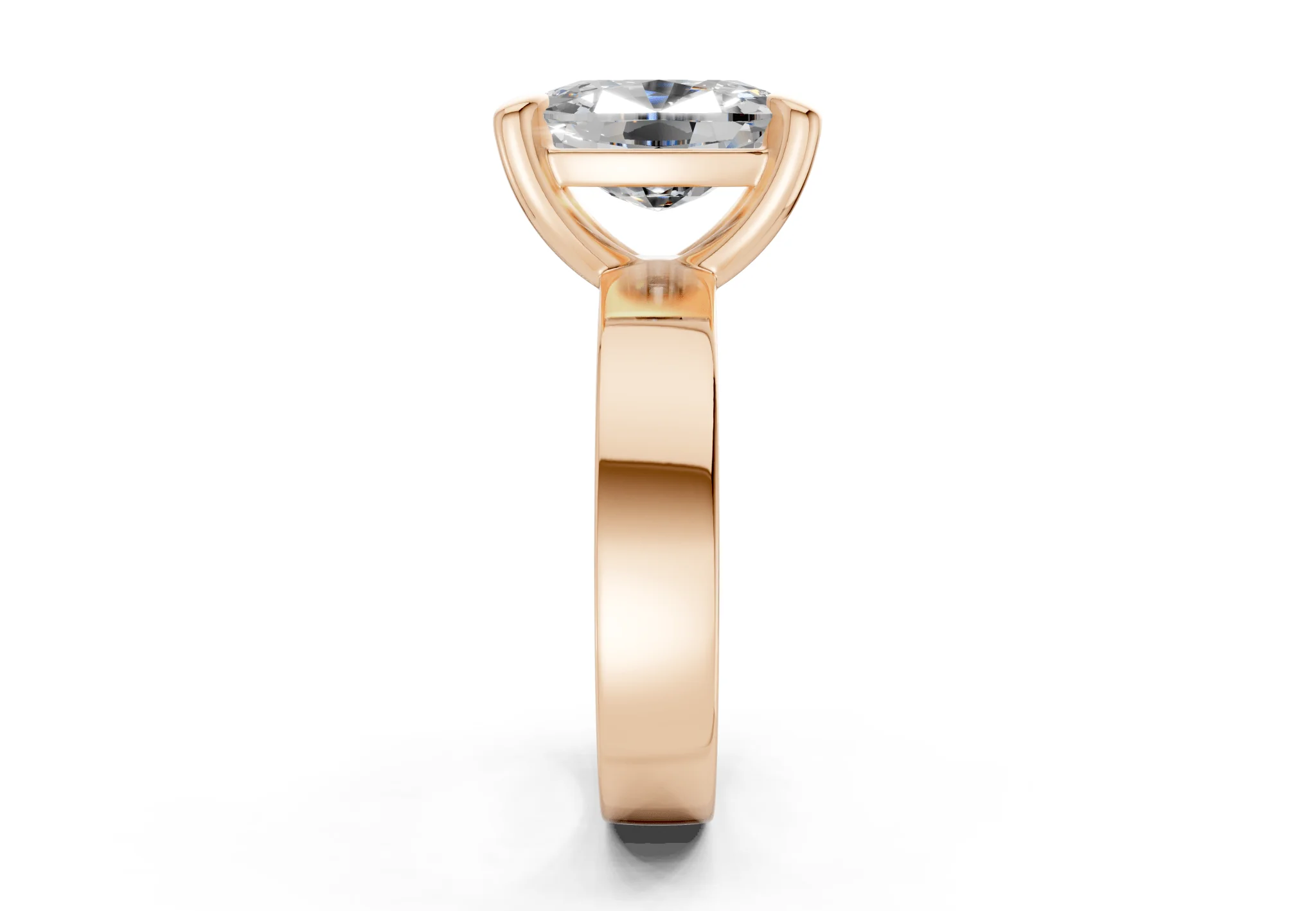 Cascade Diamond Solitaire Elongated Cushion Cut 4mm Engagement Ring - Image 6