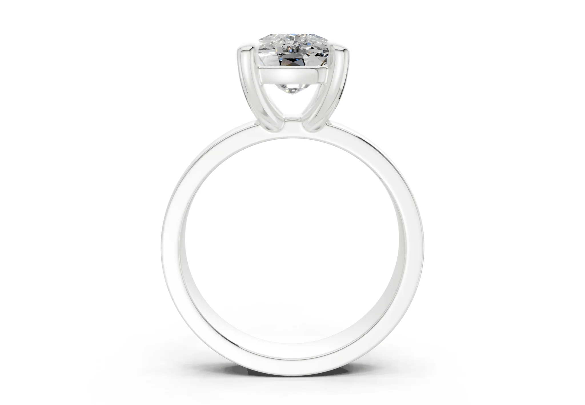Cascade Diamond Solitaire Elongated Cushion Cut 4mm Engagement Ring - Image 8