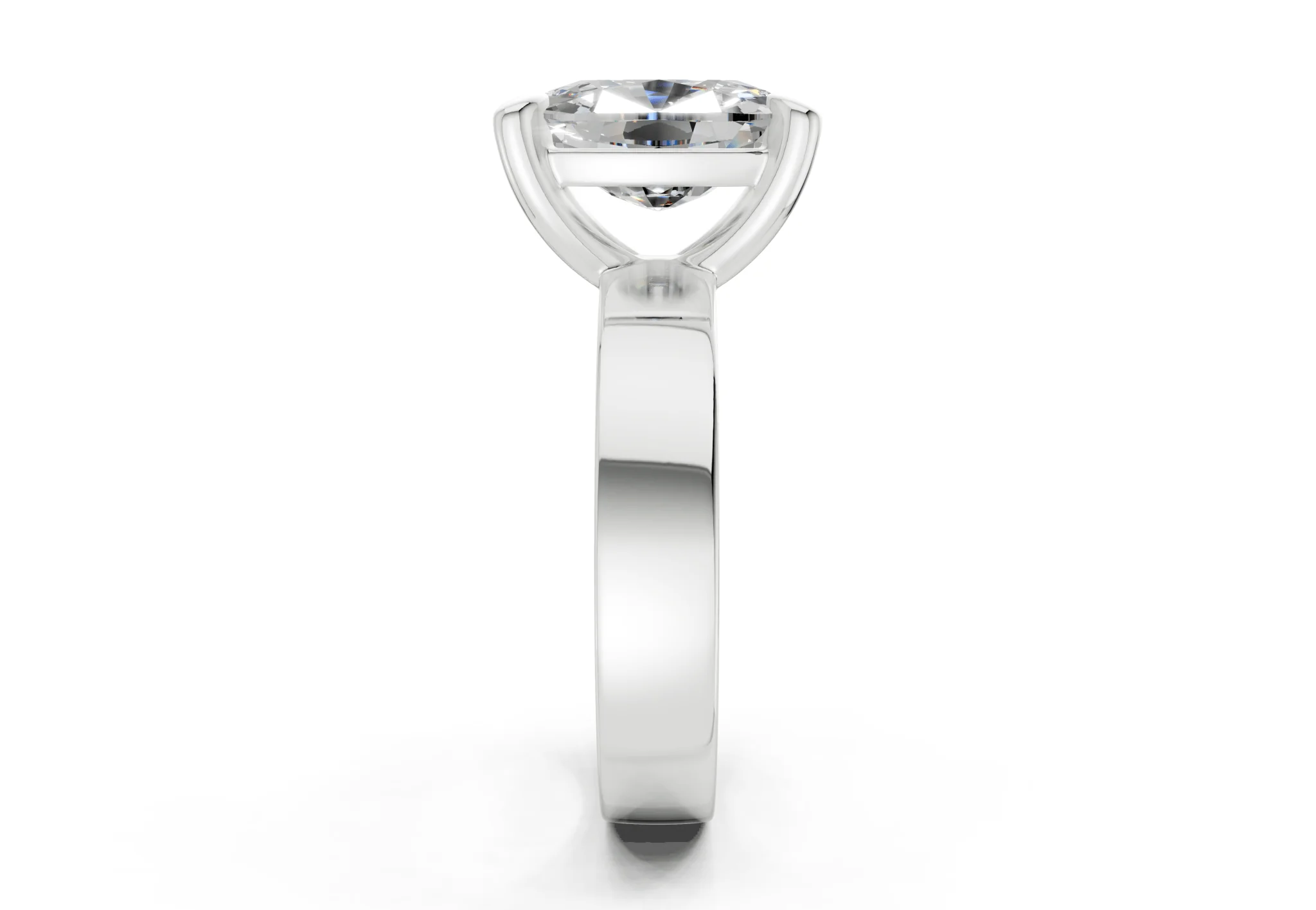 Cascade Diamond Solitaire Elongated Cushion Cut 4mm Engagement Ring - Image 9