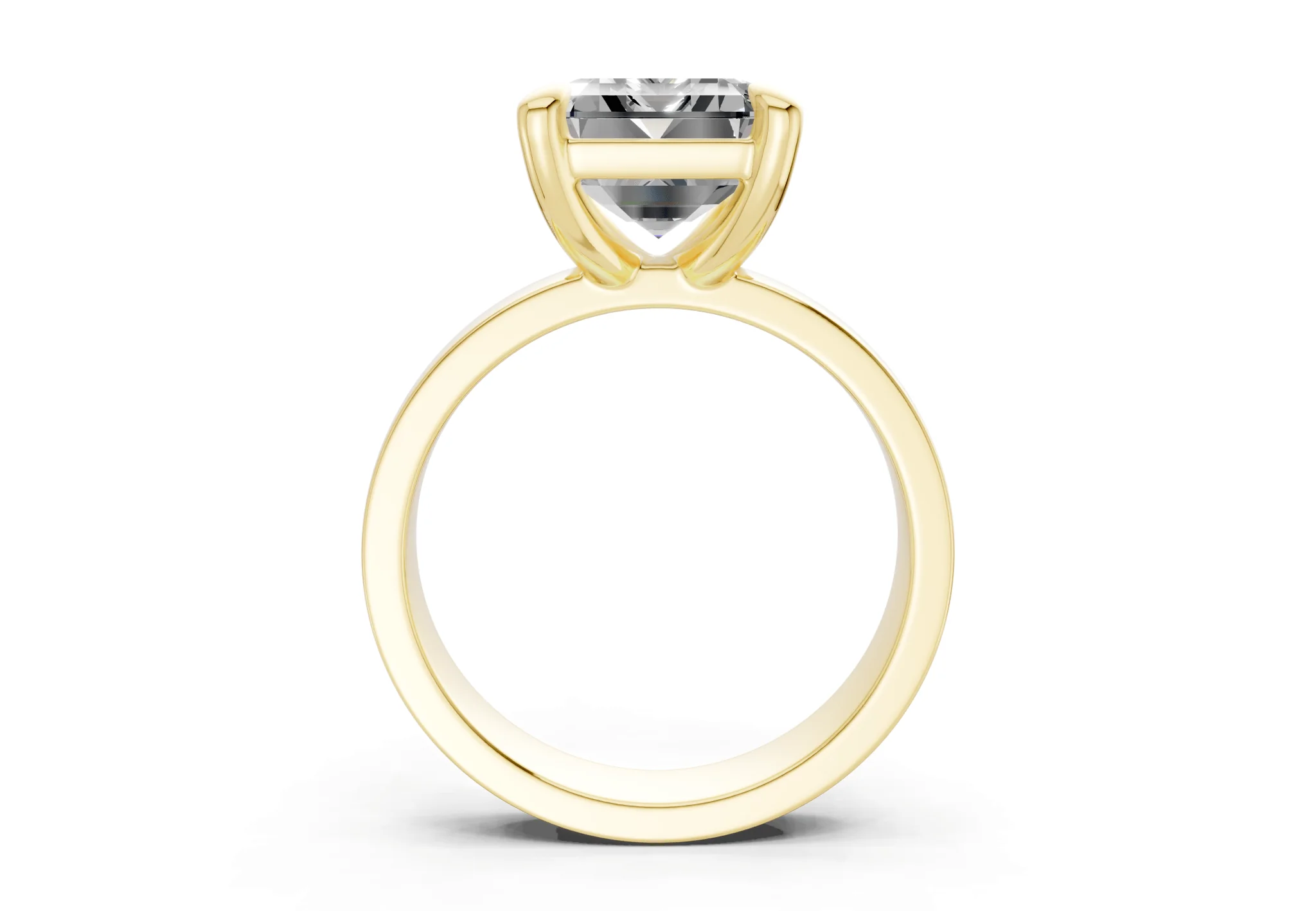 Cascade Diamond Solitaire Emerald Cut 4mm Engagement Ring - Image 2