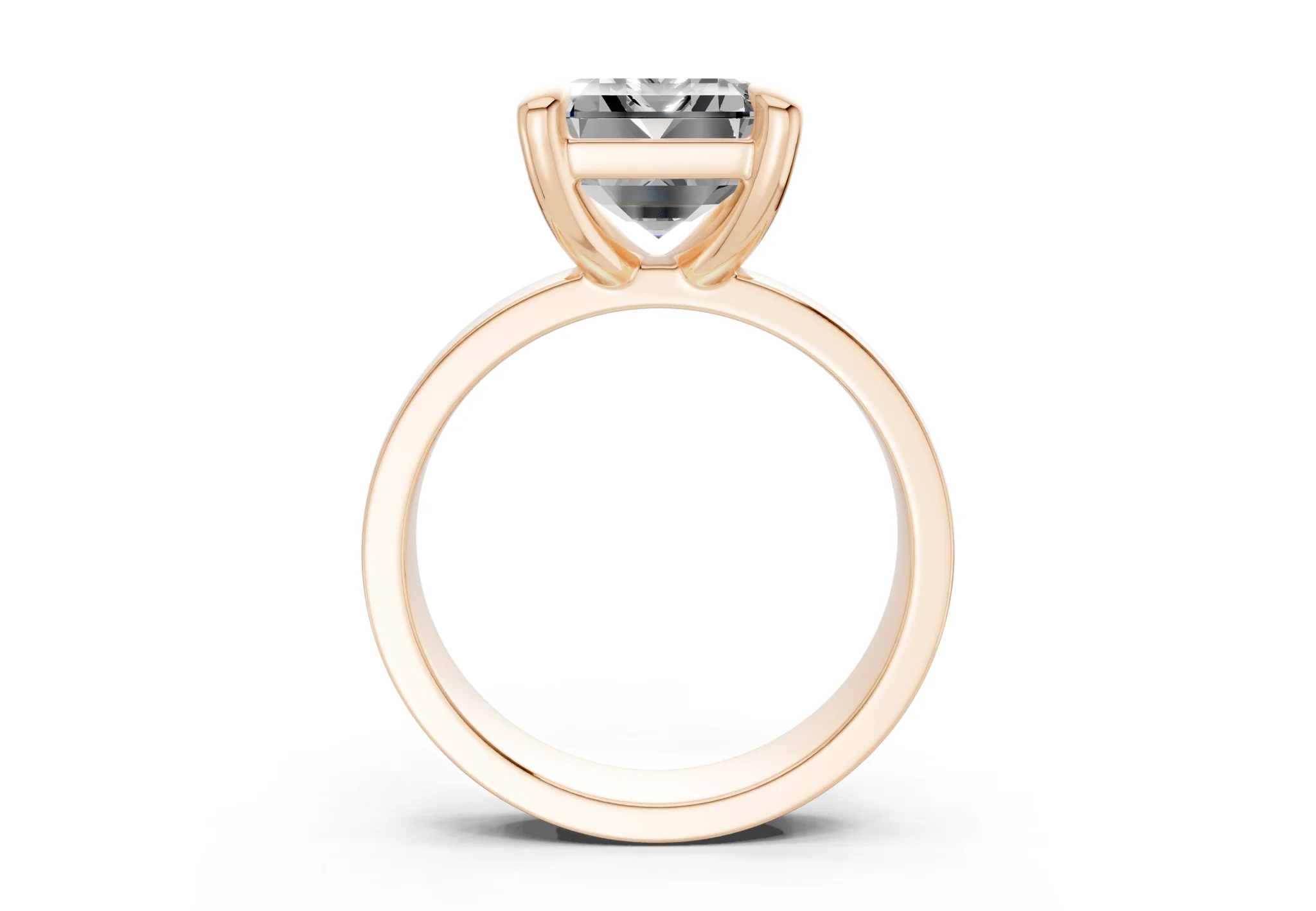Cascade Diamond Solitaire Emerald Cut 4mm Engagement Ring - Image 5