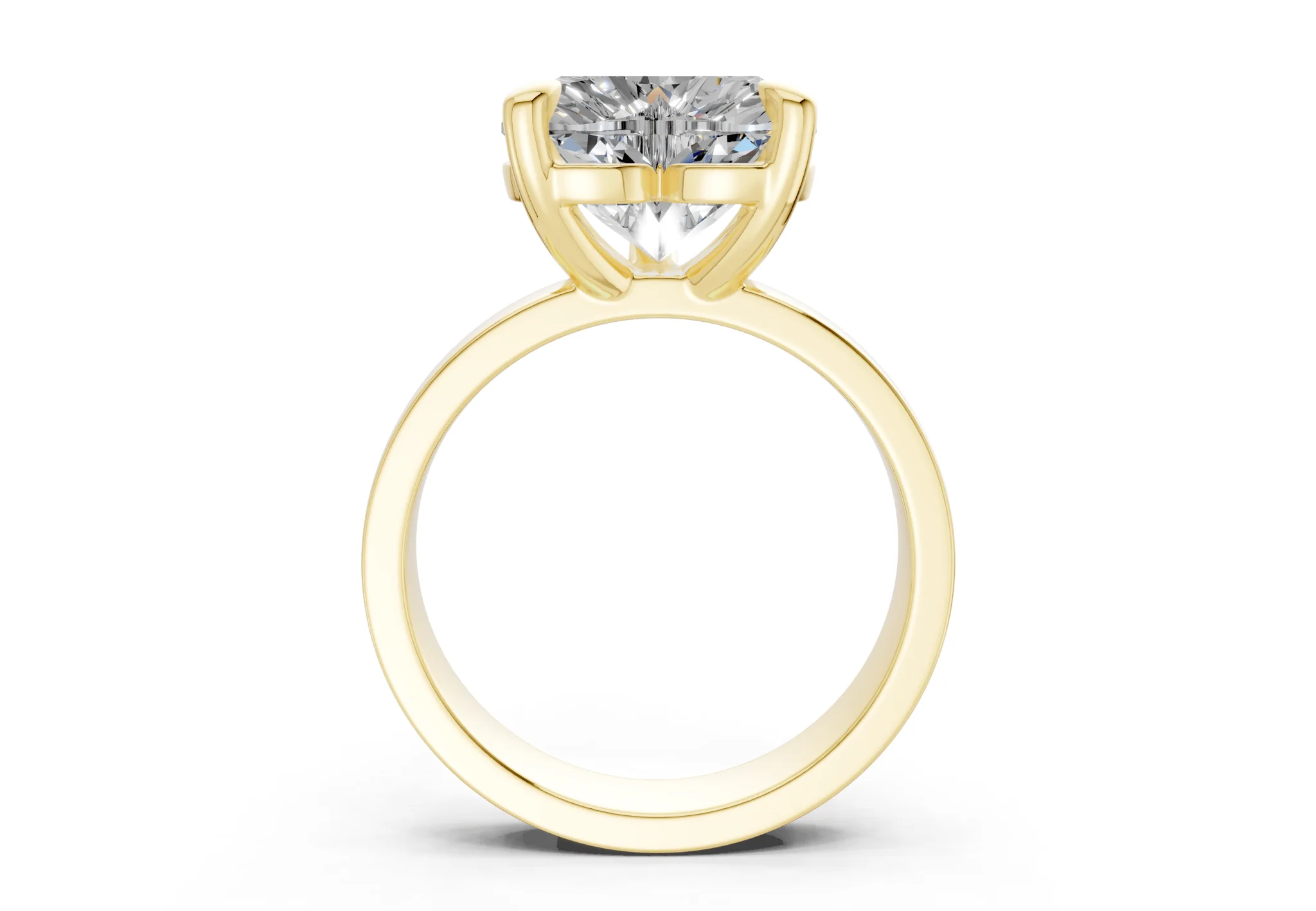 Cascade Diamond Solitaire Heart Cut 4mm Engagement Ring - Image 2