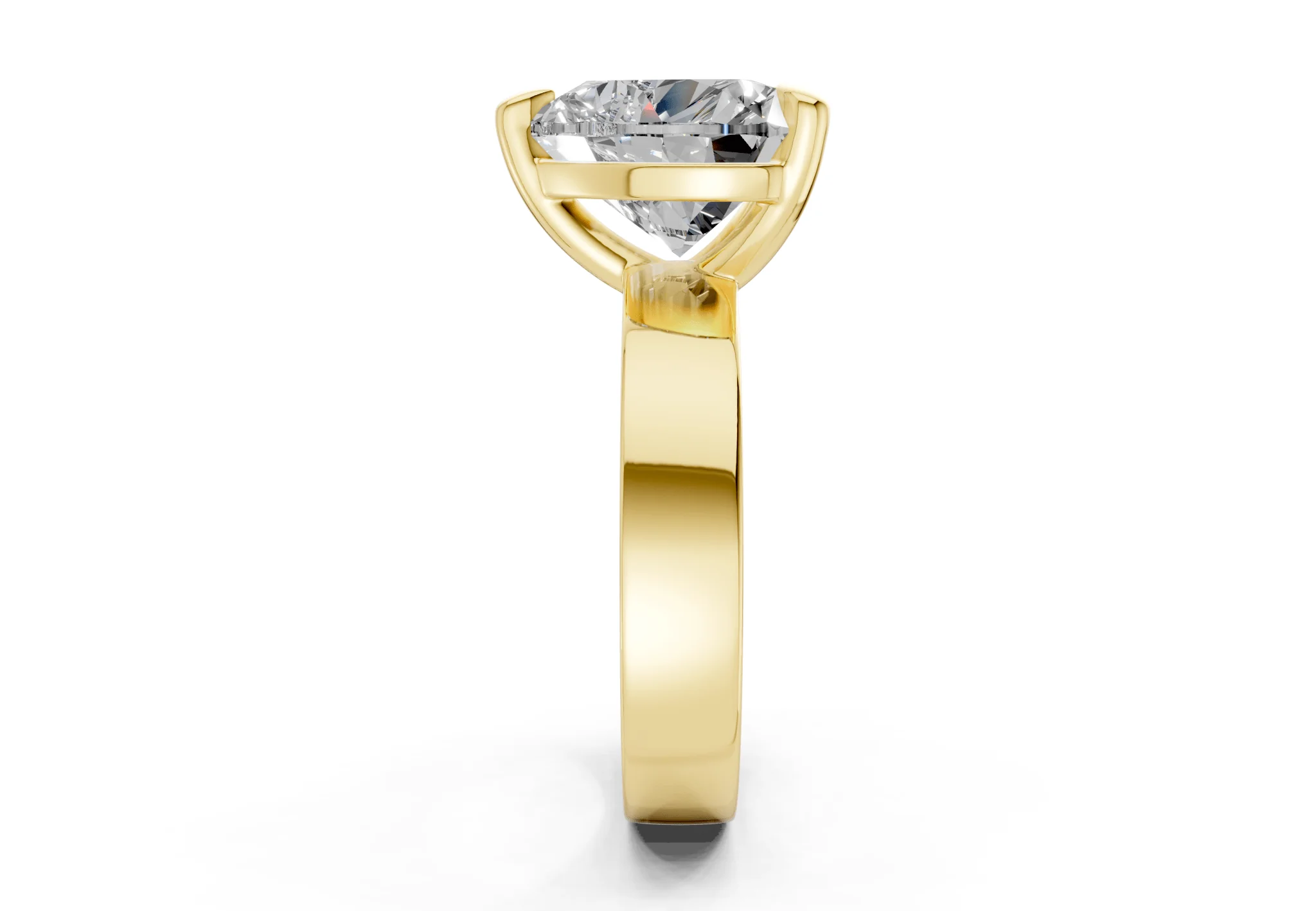 Cascade Diamond Solitaire Heart Cut 4mm Engagement Ring - Image 3
