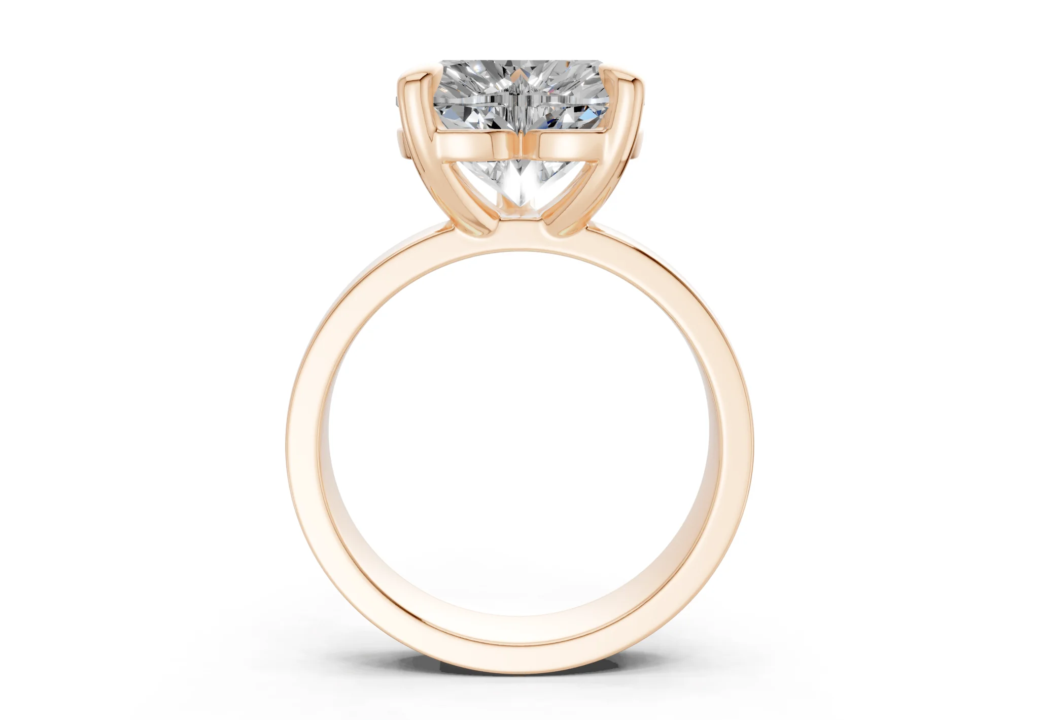 Cascade Diamond Solitaire Heart Cut 4mm Engagement Ring - Image 5