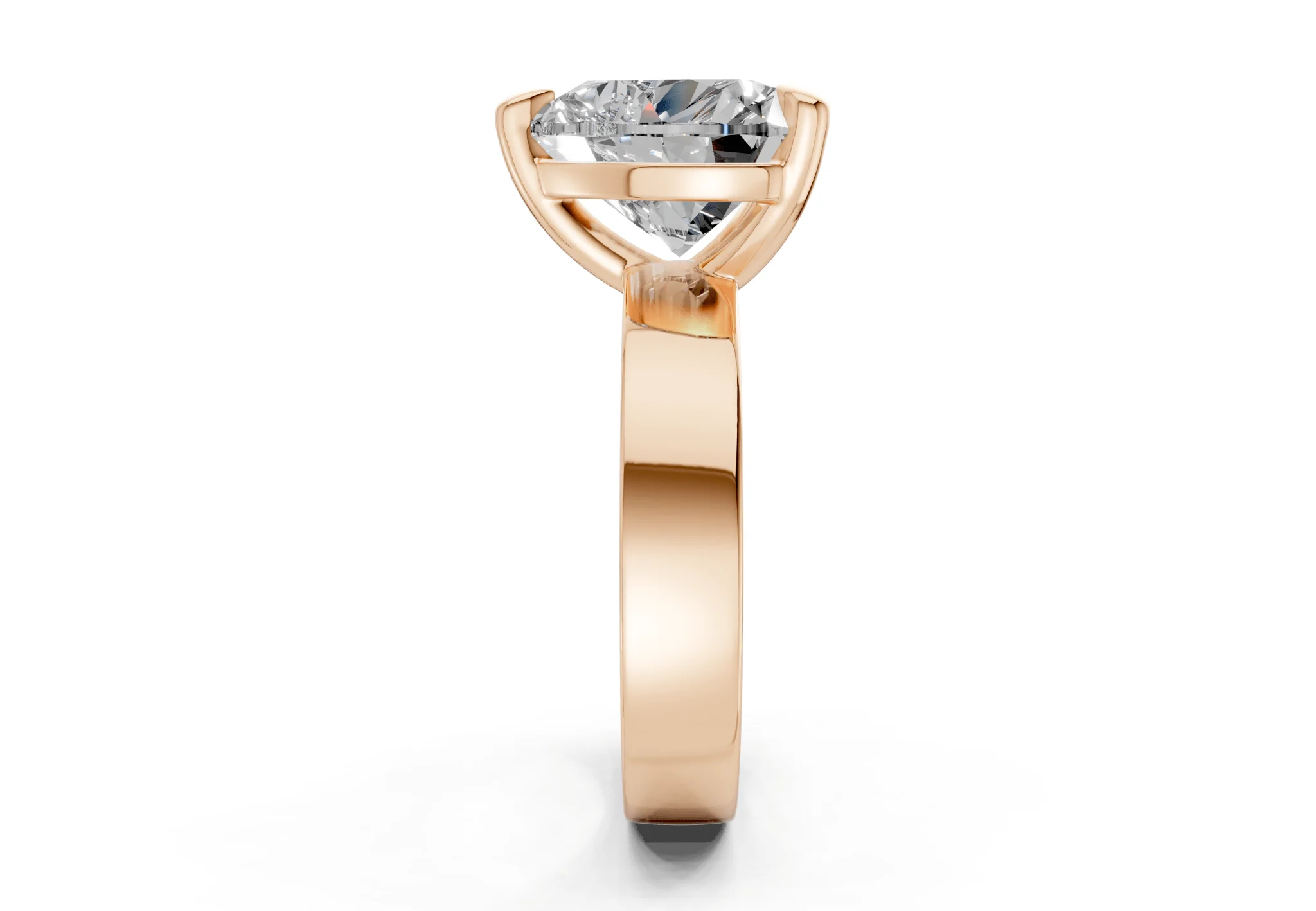 Cascade Diamond Solitaire Heart Cut 4mm Engagement Ring - Image 6