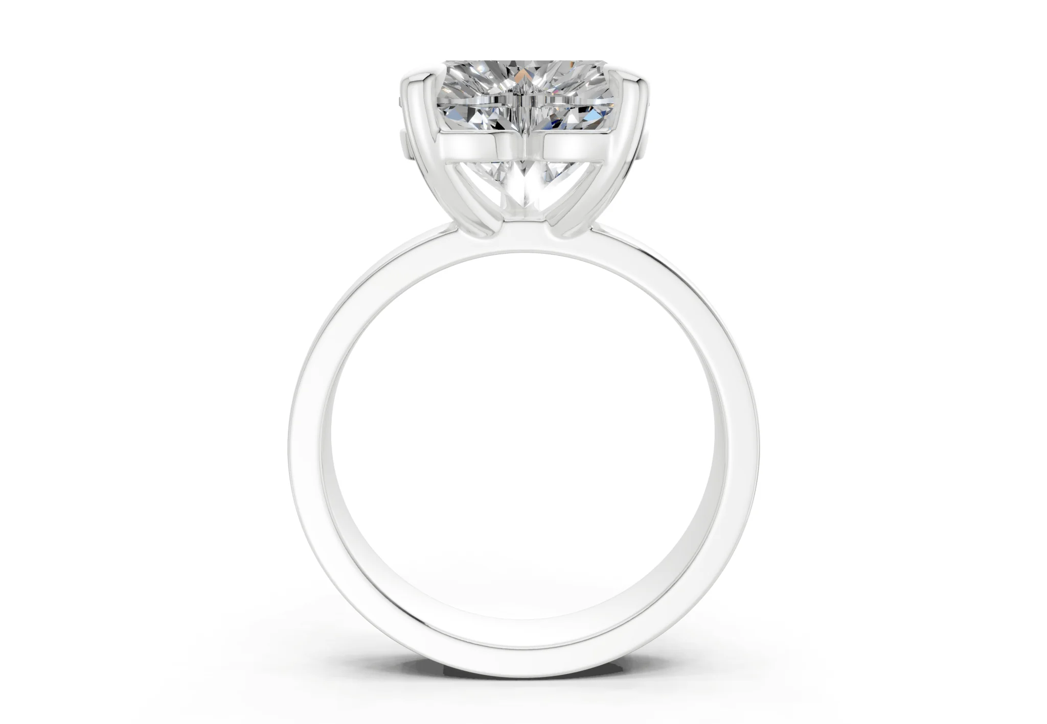 Cascade Diamond Solitaire Heart Cut 4mm Engagement Ring - Image 8