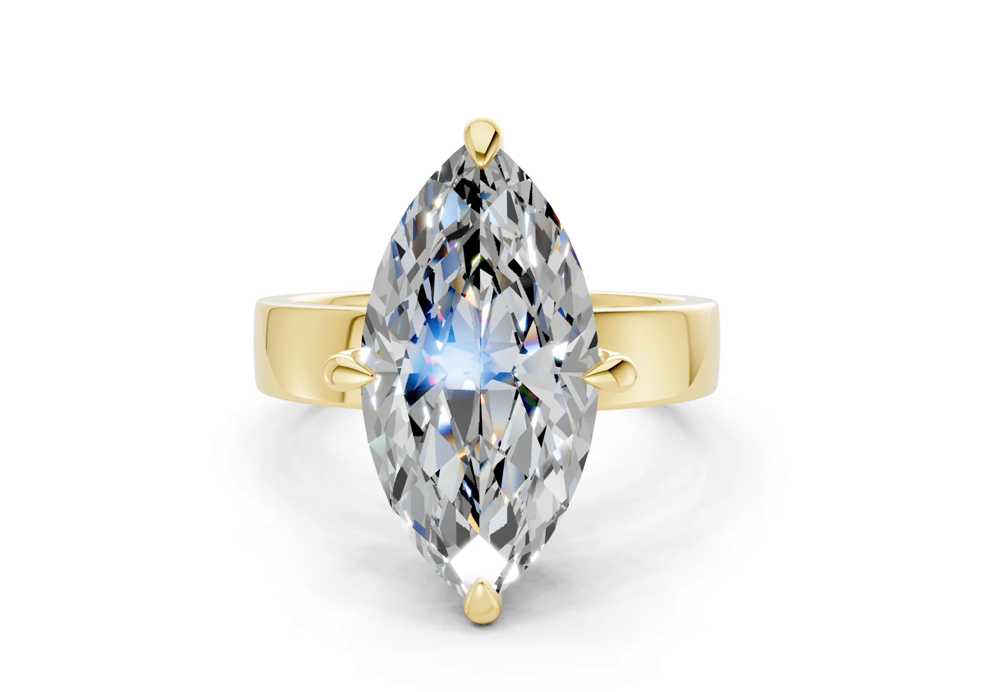 Cascade Diamond Solitaire Marquise Cut 4mm Engagement Ring