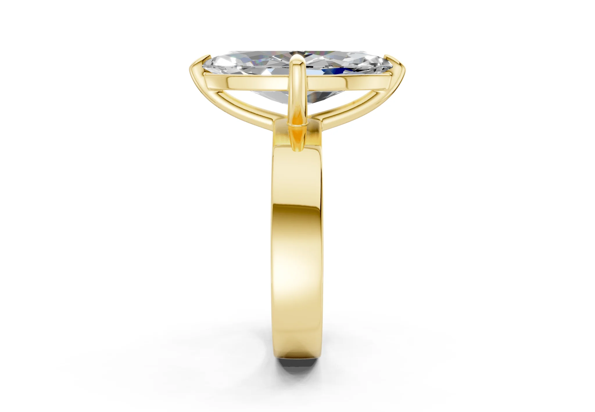 Cascade Diamond Solitaire Marquise Cut 4mm Engagement Ring - Image 3
