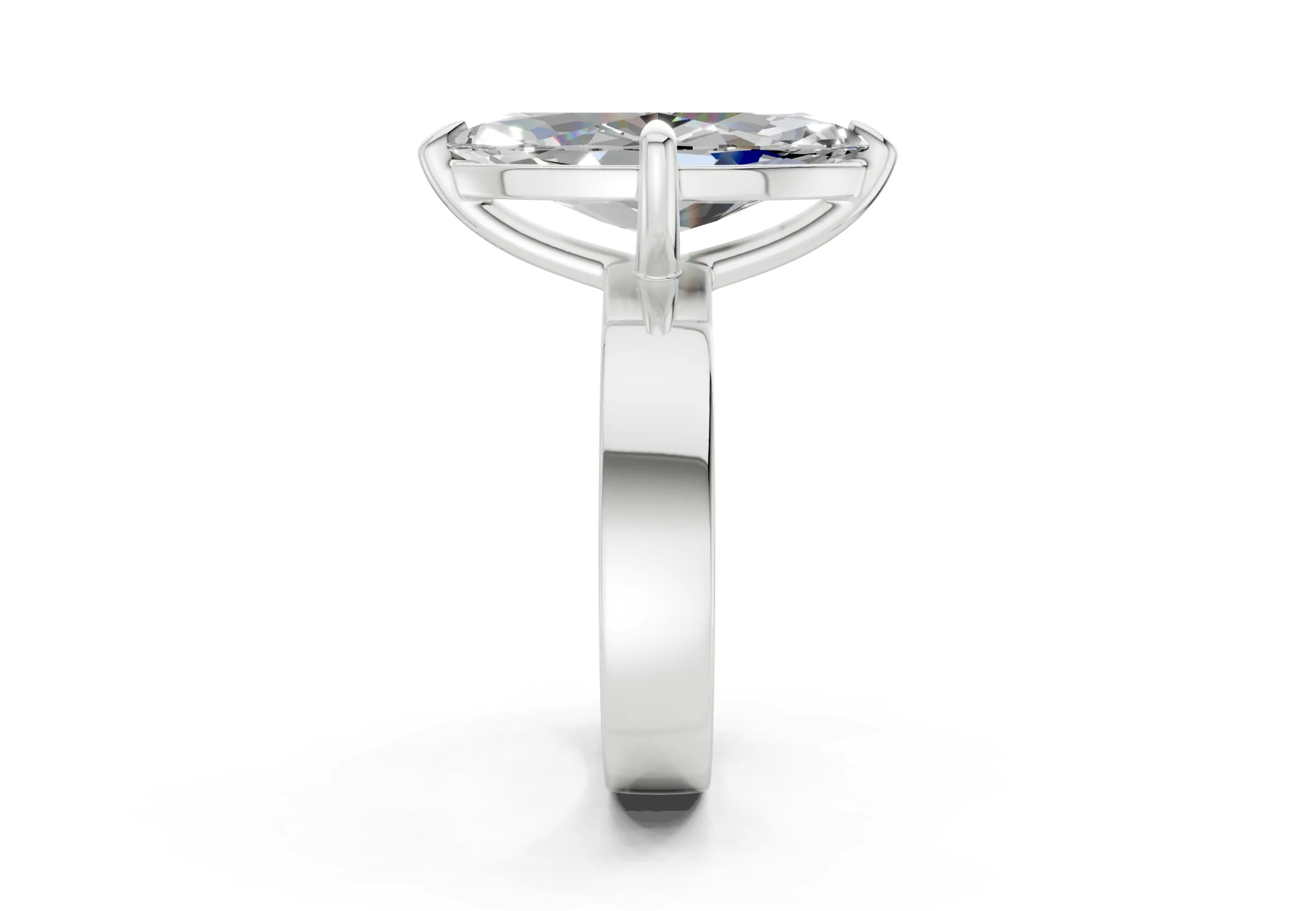 Cascade Diamond Solitaire Marquise Cut 4mm Engagement Ring - Image 9