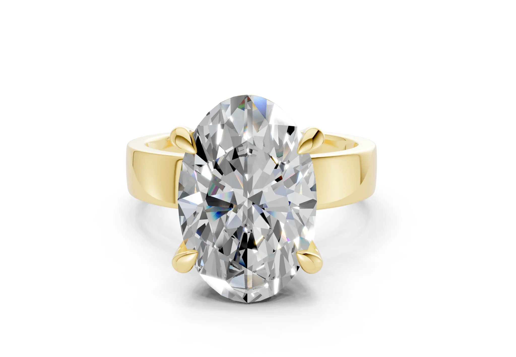 Cascade Diamond Solitaire Oval Cut 4mm Engagement Ring