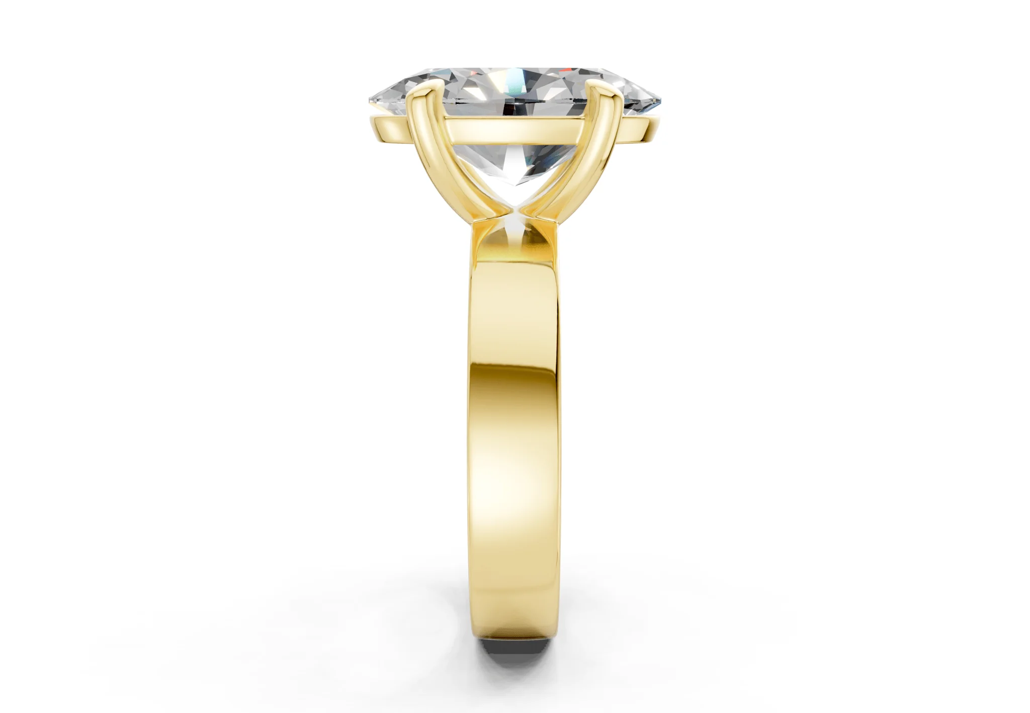 Cascade Diamond Solitaire Oval Cut 4mm Engagement Ring - Image 3
