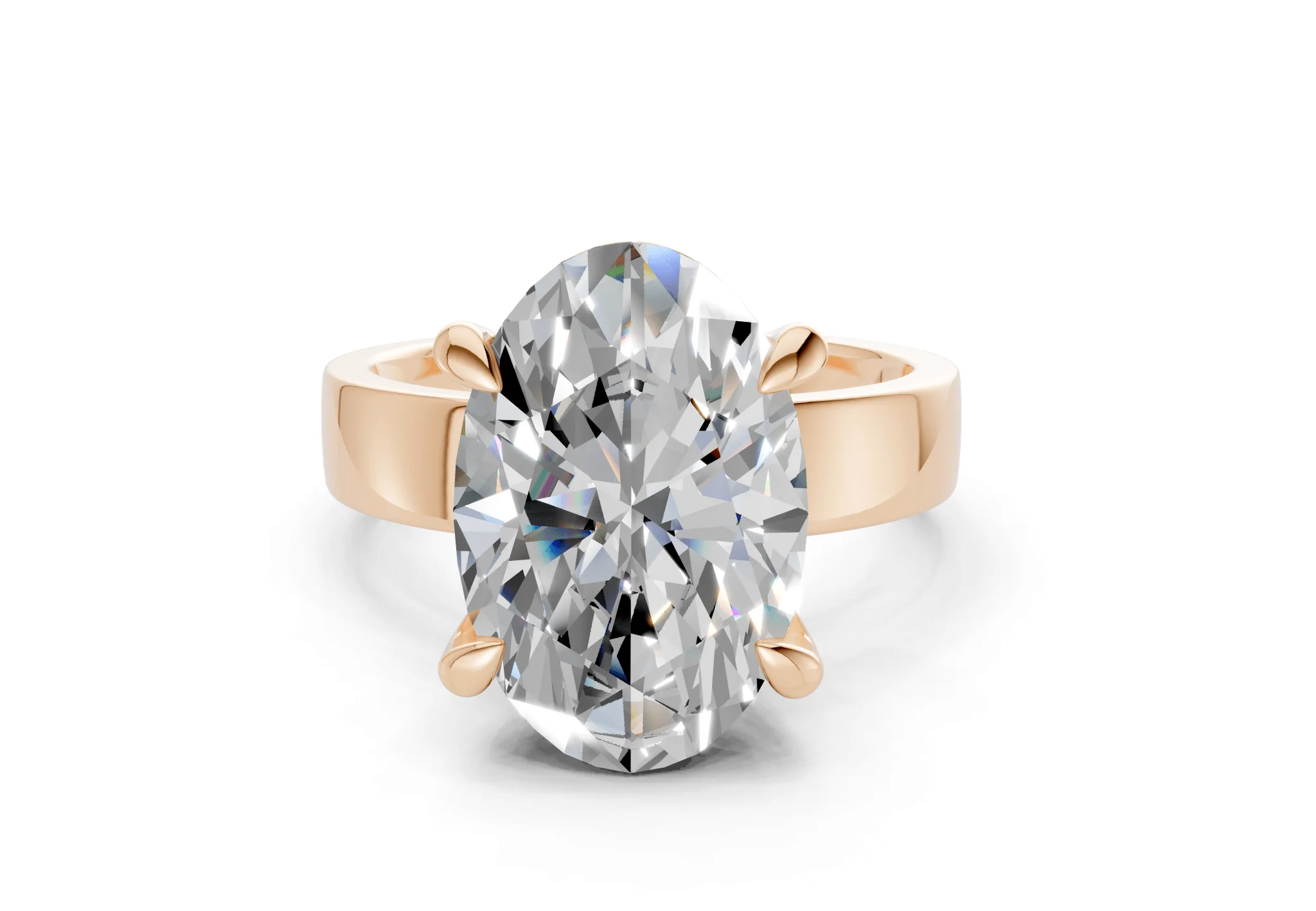 Cascade Diamond Solitaire Oval Cut 4mm Engagement Ring - Image 4
