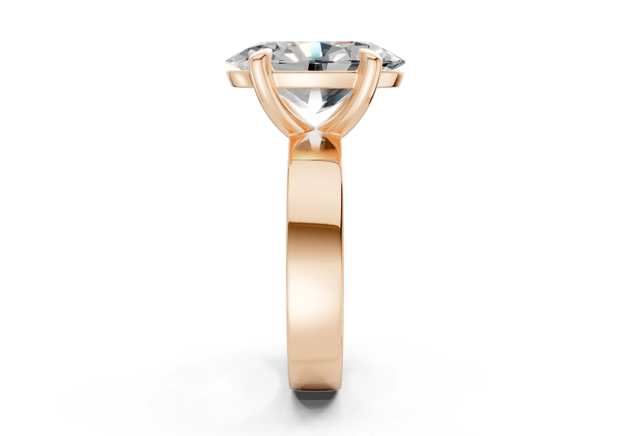 Cascade Diamond Solitaire Oval Cut 4mm Engagement Ring - Image 6