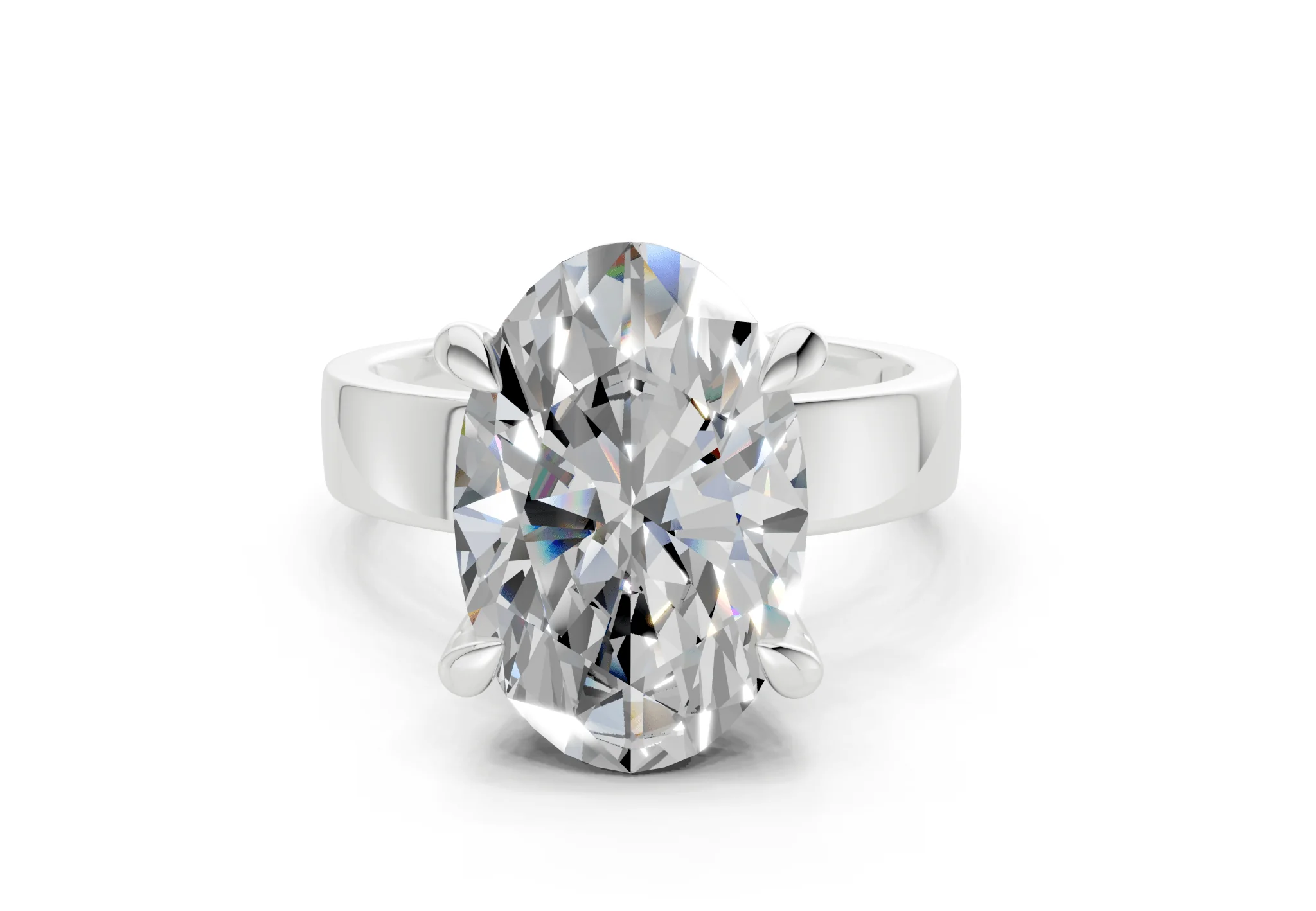 Cascade Diamond Solitaire Oval Cut 4mm Engagement Ring - Image 7