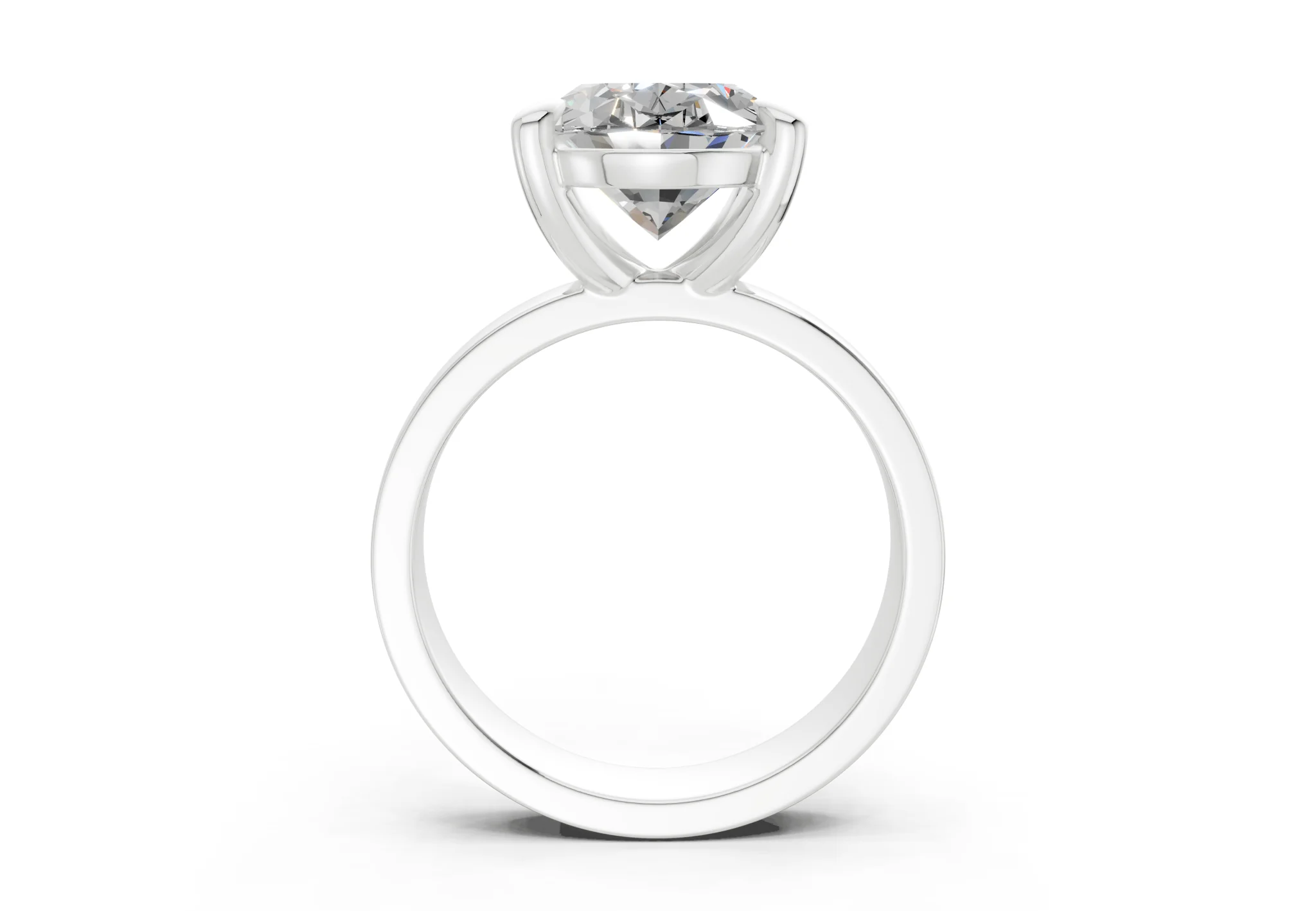 Cascade Diamond Solitaire Oval Cut 4mm Engagement Ring - Image 8