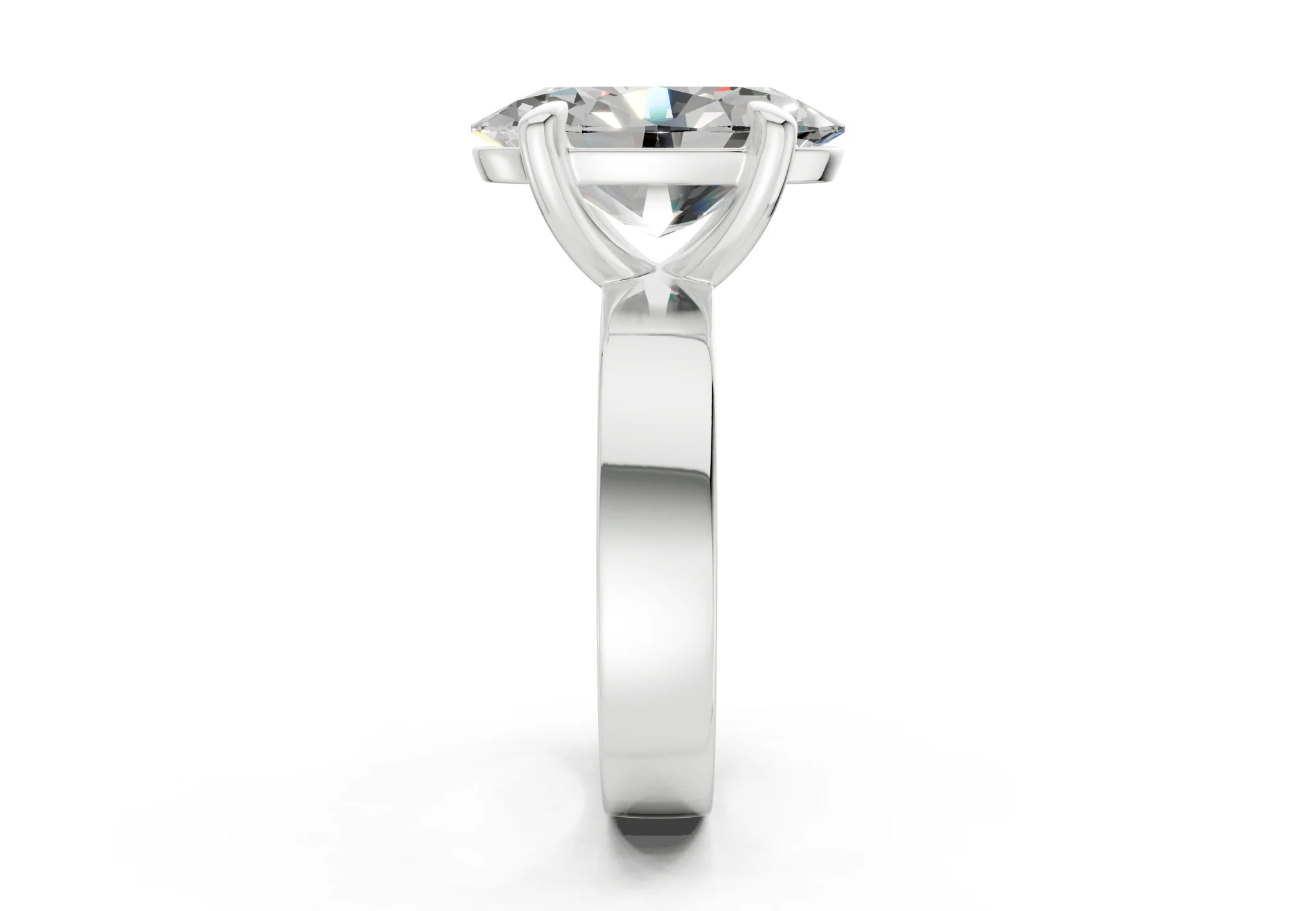 Cascade Diamond Solitaire Oval Cut 4mm Engagement Ring - Image 9