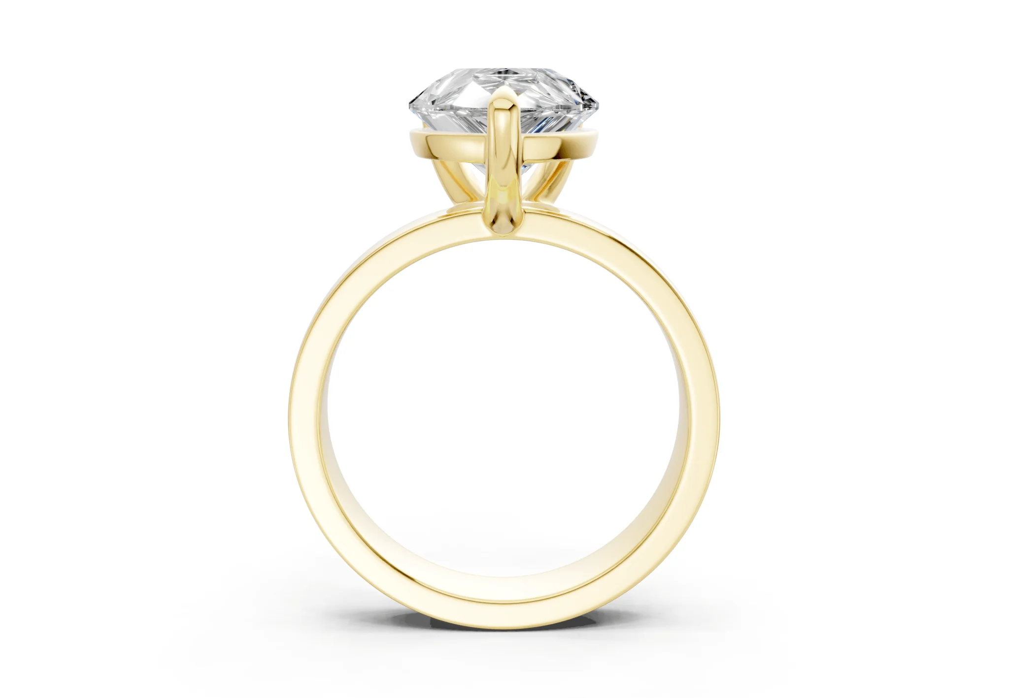 Cascade Diamond Solitaire Pear Cut 4mm Engagement Ring - Image 2