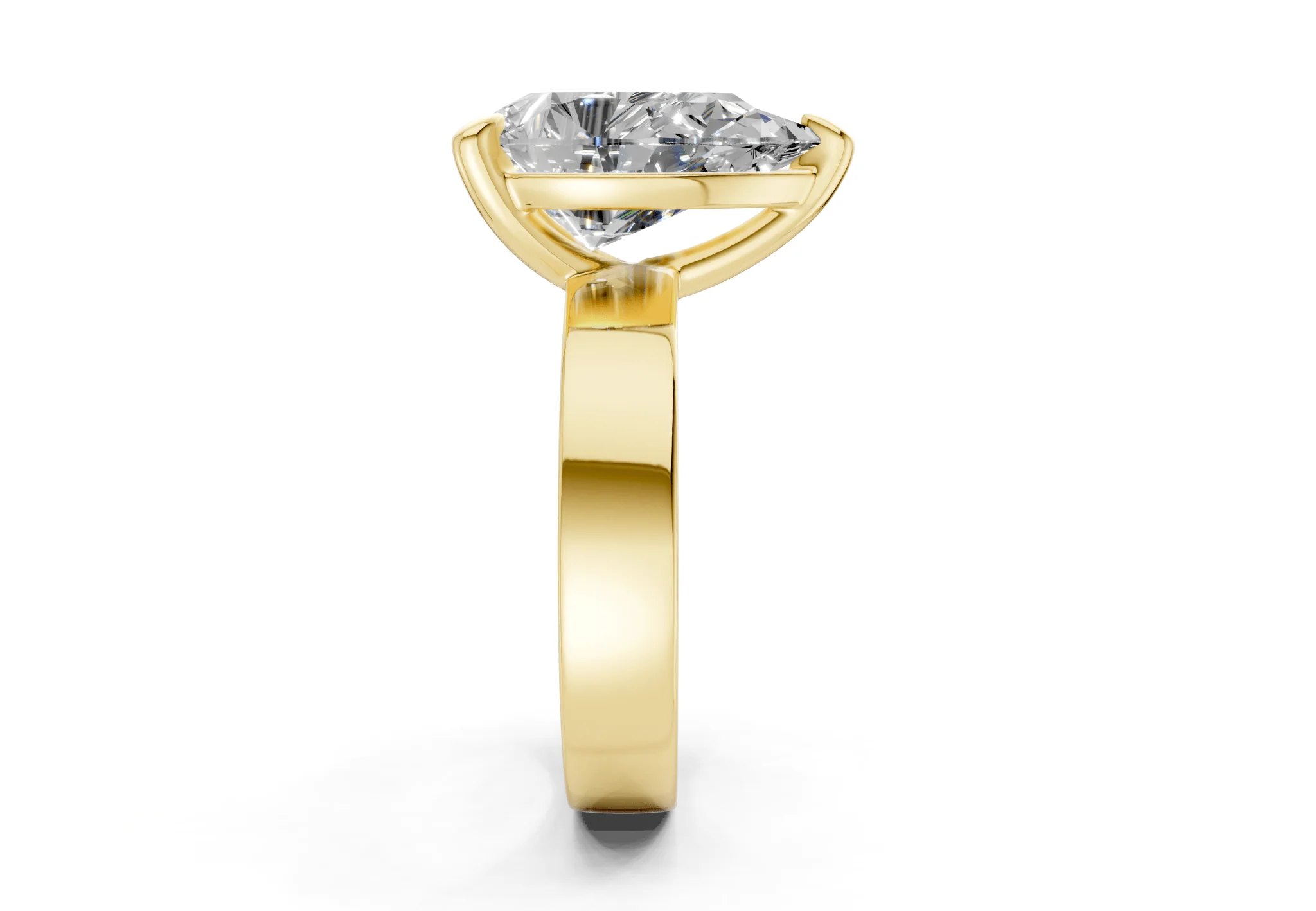 Cascade Diamond Solitaire Pear Cut 4mm Engagement Ring - Image 3