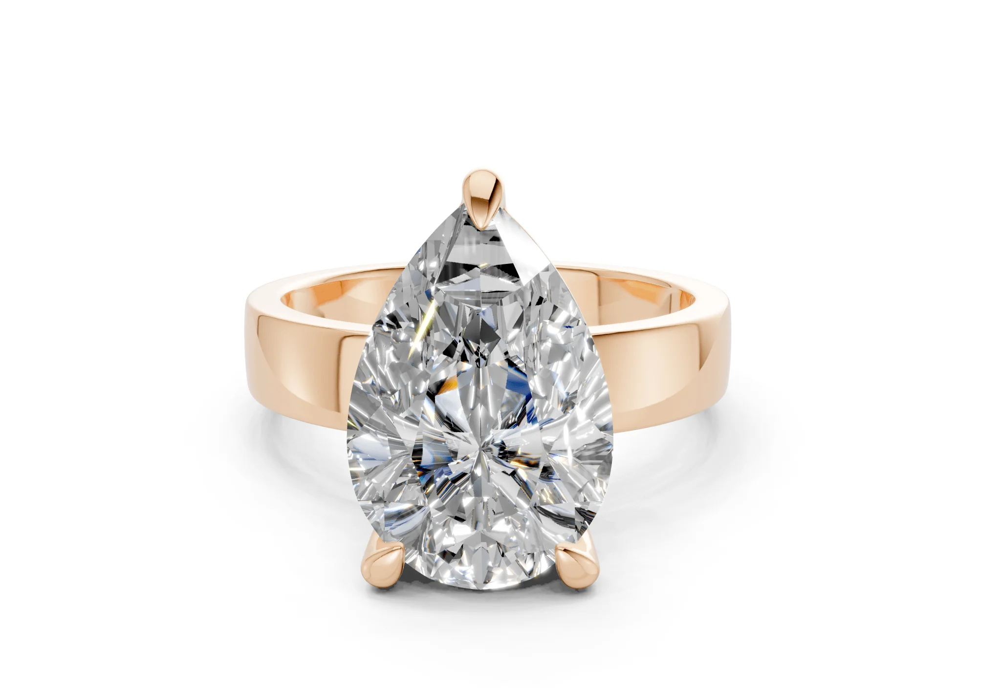 Cascade Diamond Solitaire Pear Cut 4mm Engagement Ring - Image 4