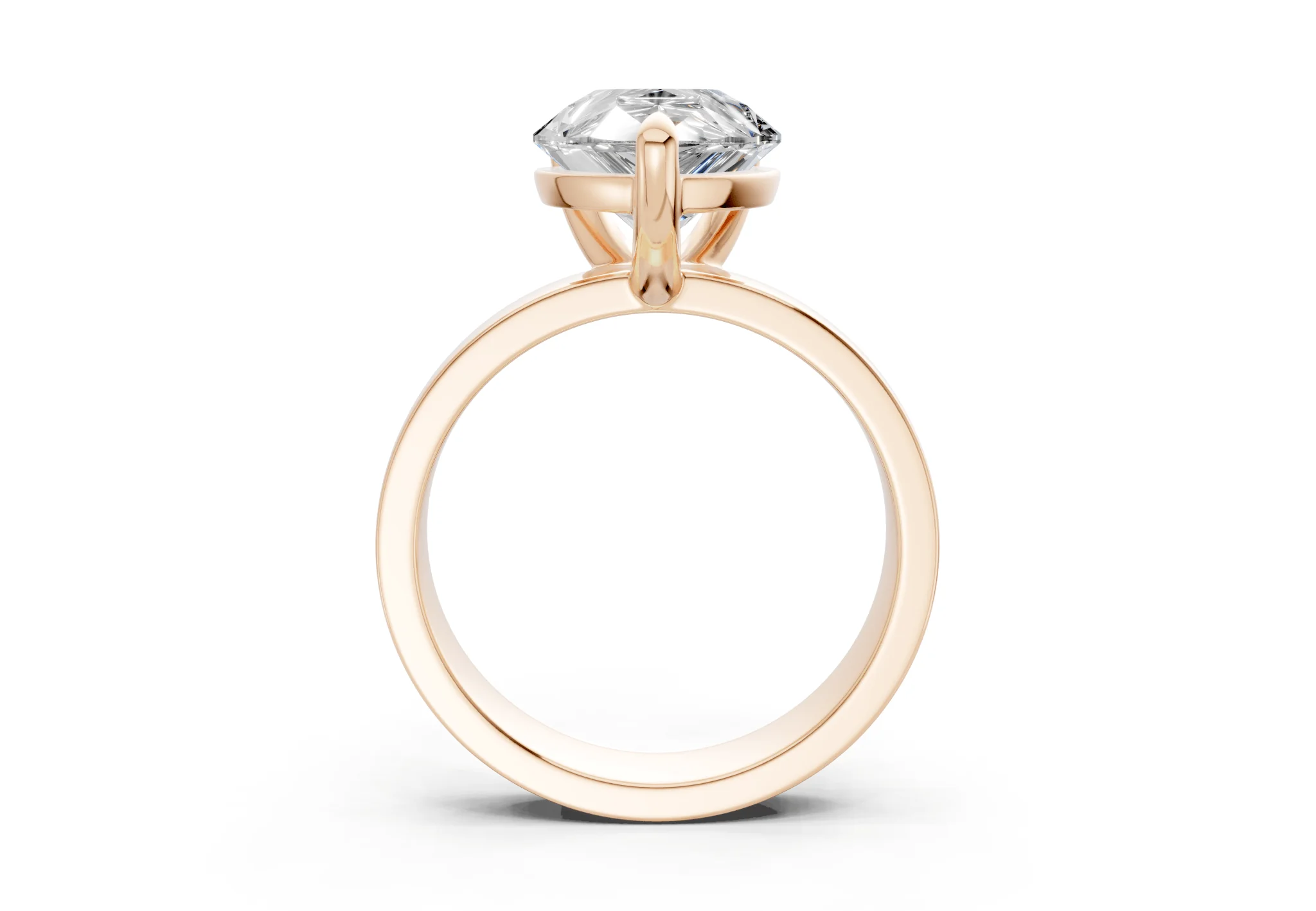 Cascade Diamond Solitaire Pear Cut 4mm Engagement Ring - Image 5
