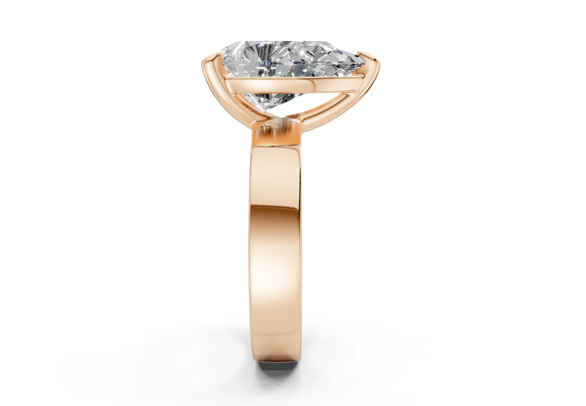 Cascade Diamond Solitaire Pear Cut 4mm Engagement Ring - Image 6
