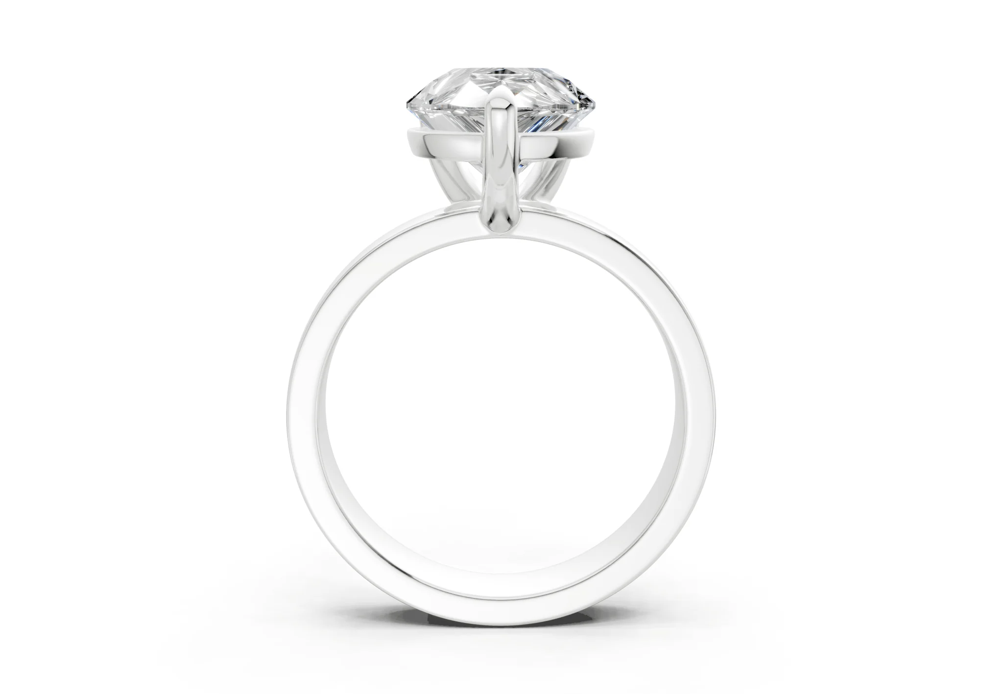 Cascade Diamond Solitaire Pear Cut 4mm Engagement Ring - Image 8