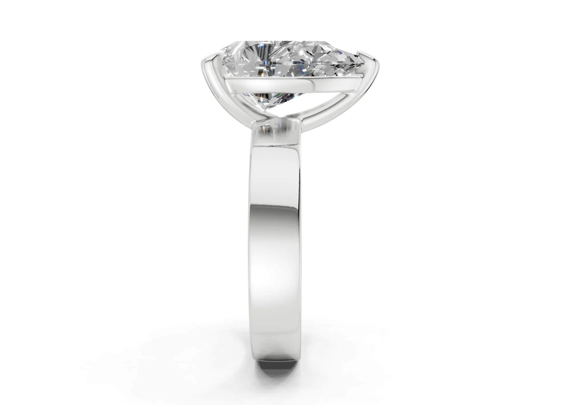 Cascade Diamond Solitaire Pear Cut 4mm Engagement Ring - Image 9