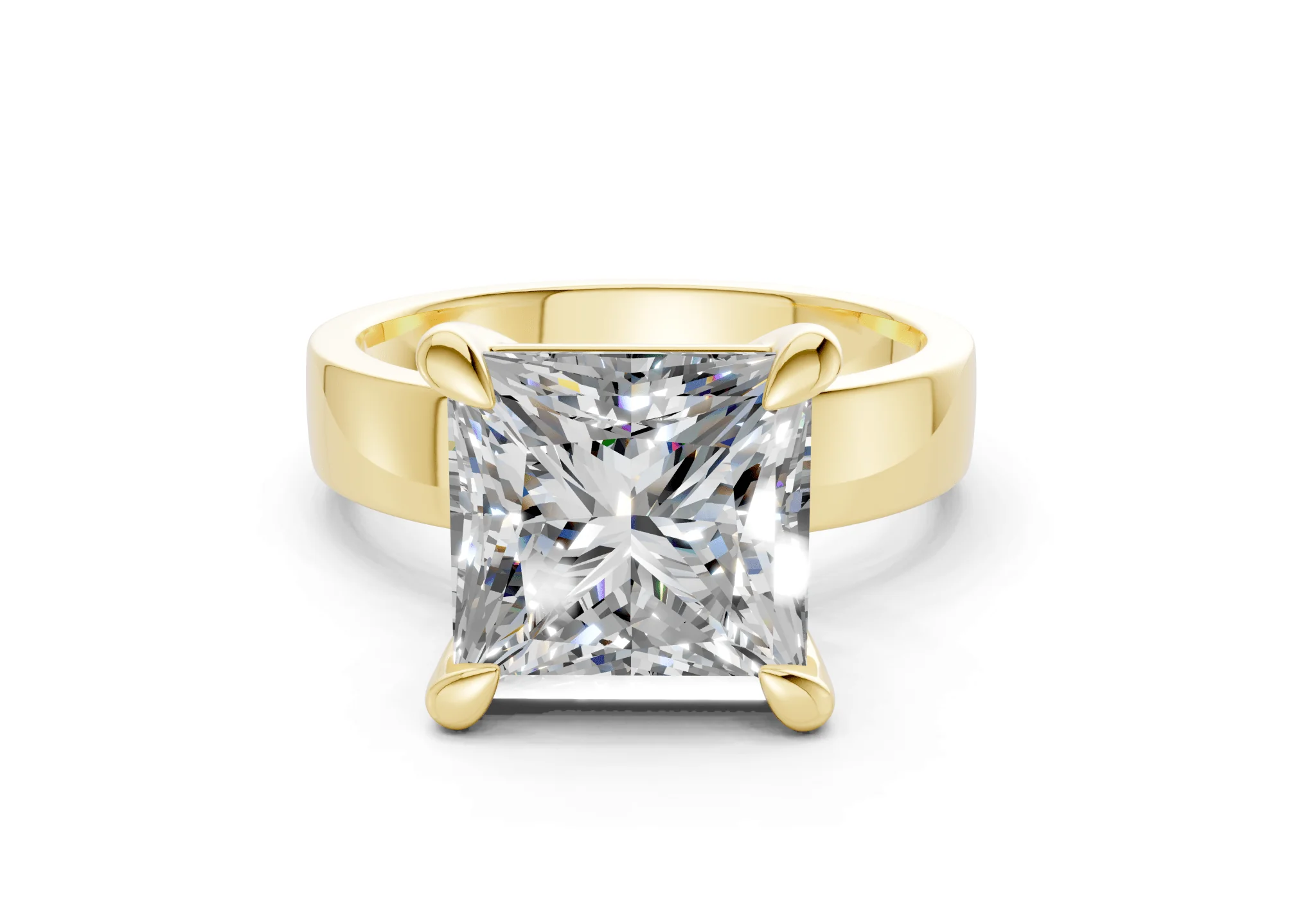 Cascade Diamond Solitaire Princess Cut 4mm Engagement Ring