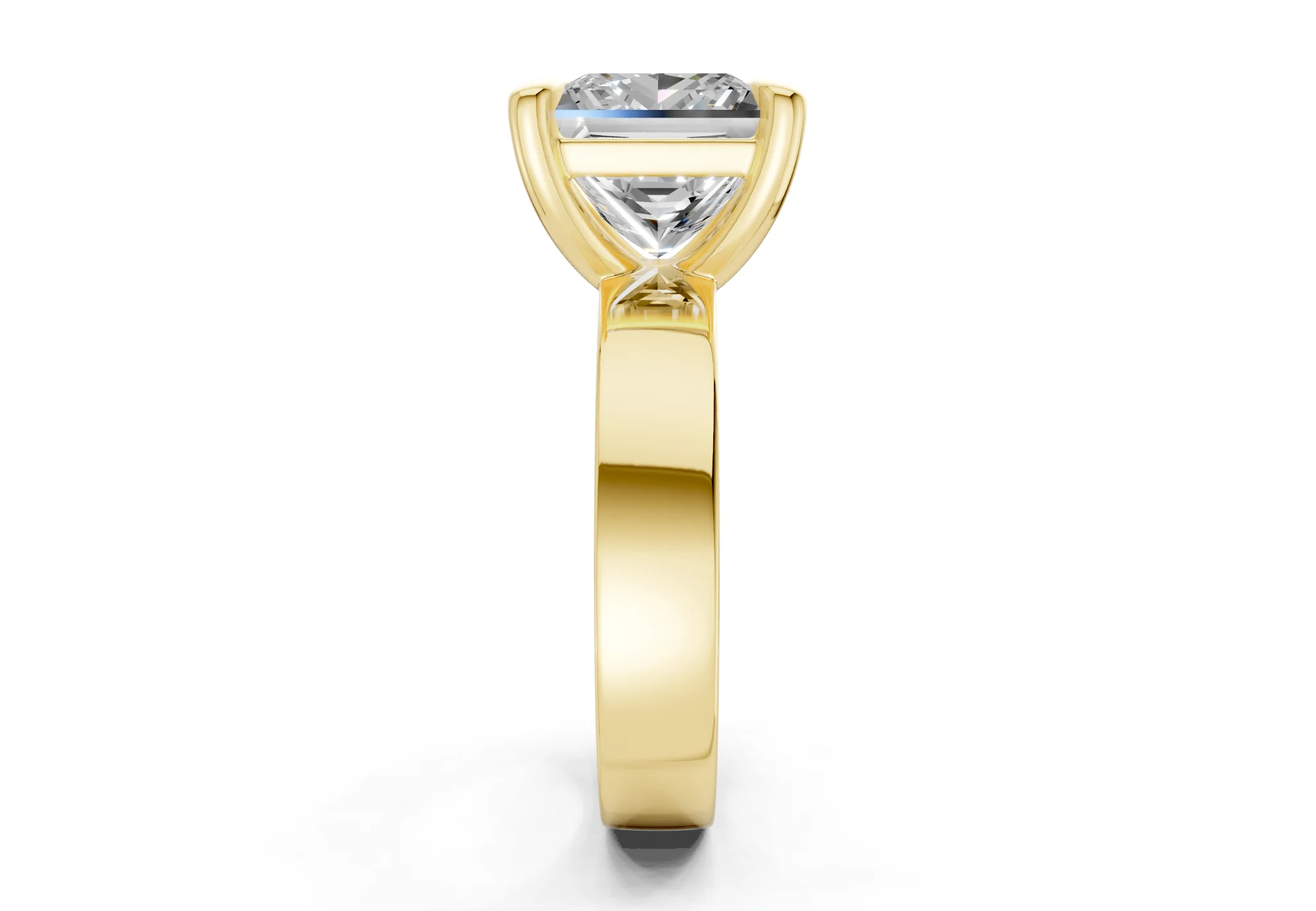 Cascade Diamond Solitaire Princess Cut 4mm Engagement Ring - Image 3