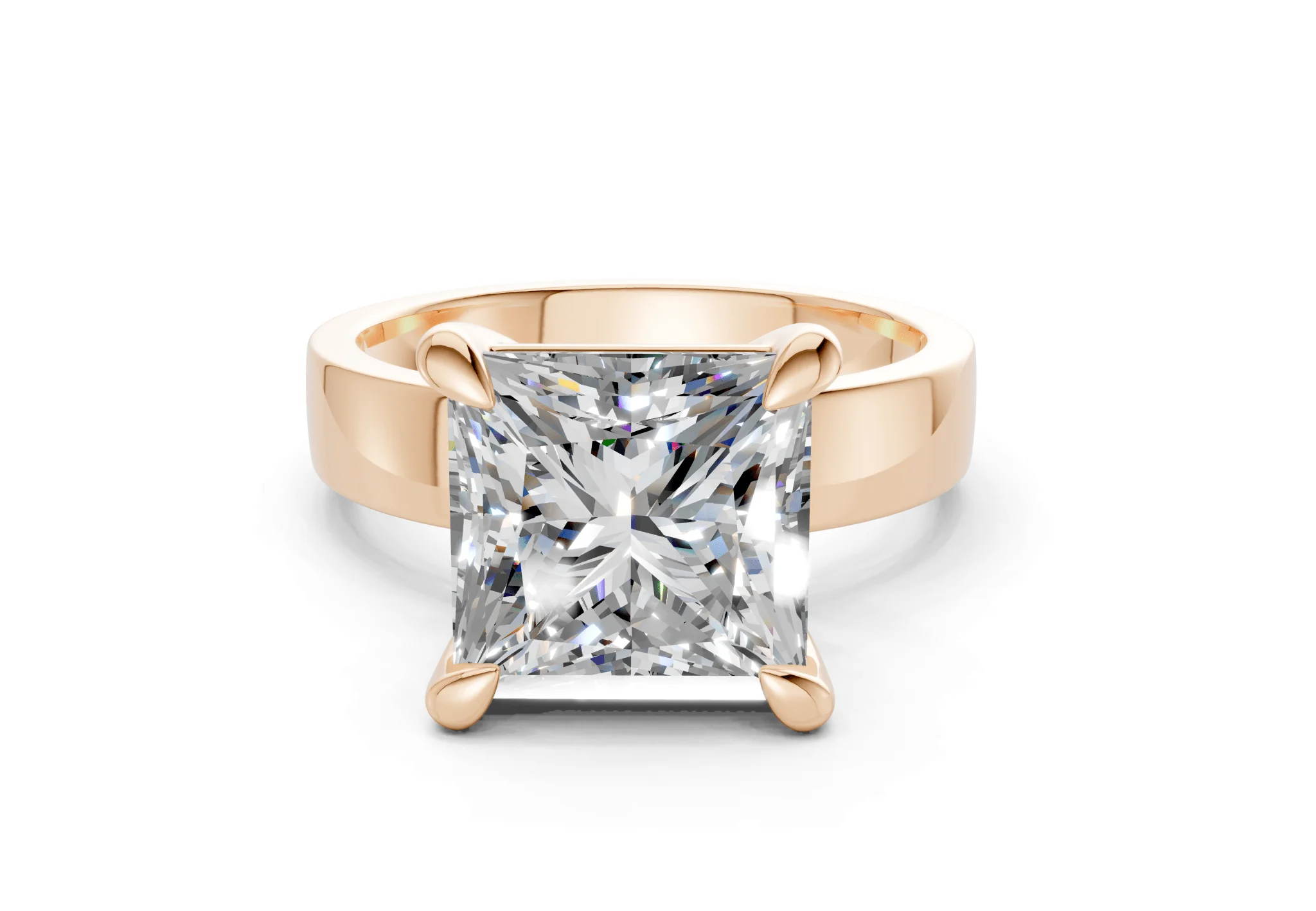 Cascade Diamond Solitaire Princess Cut 4mm Engagement Ring - Image 4