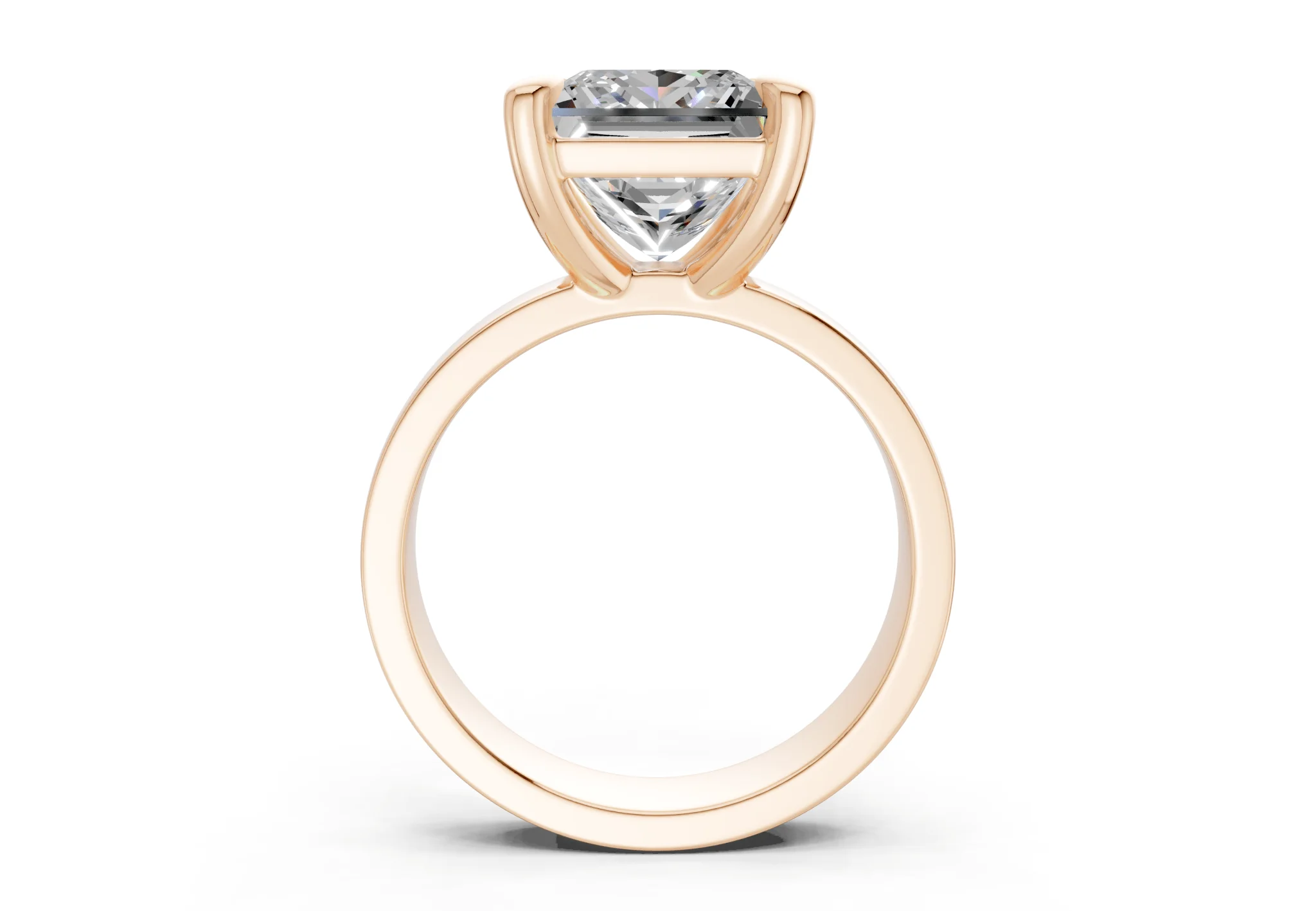 Cascade Diamond Solitaire Princess Cut 4mm Engagement Ring - Image 5