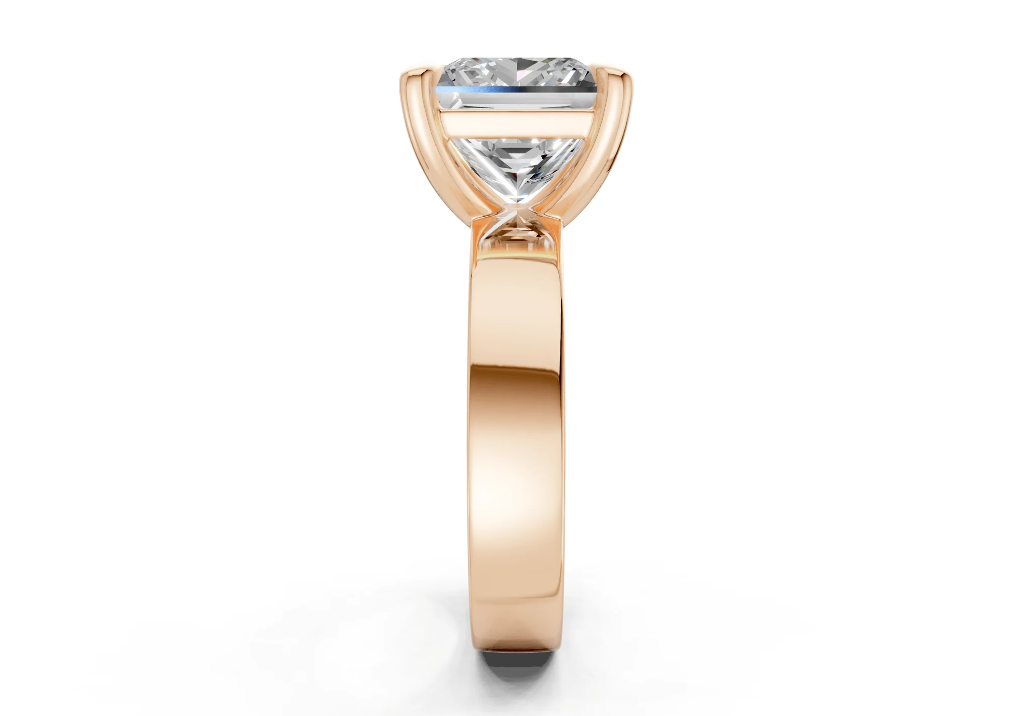 Cascade Diamond Solitaire Princess Cut 4mm Engagement Ring - Image 6