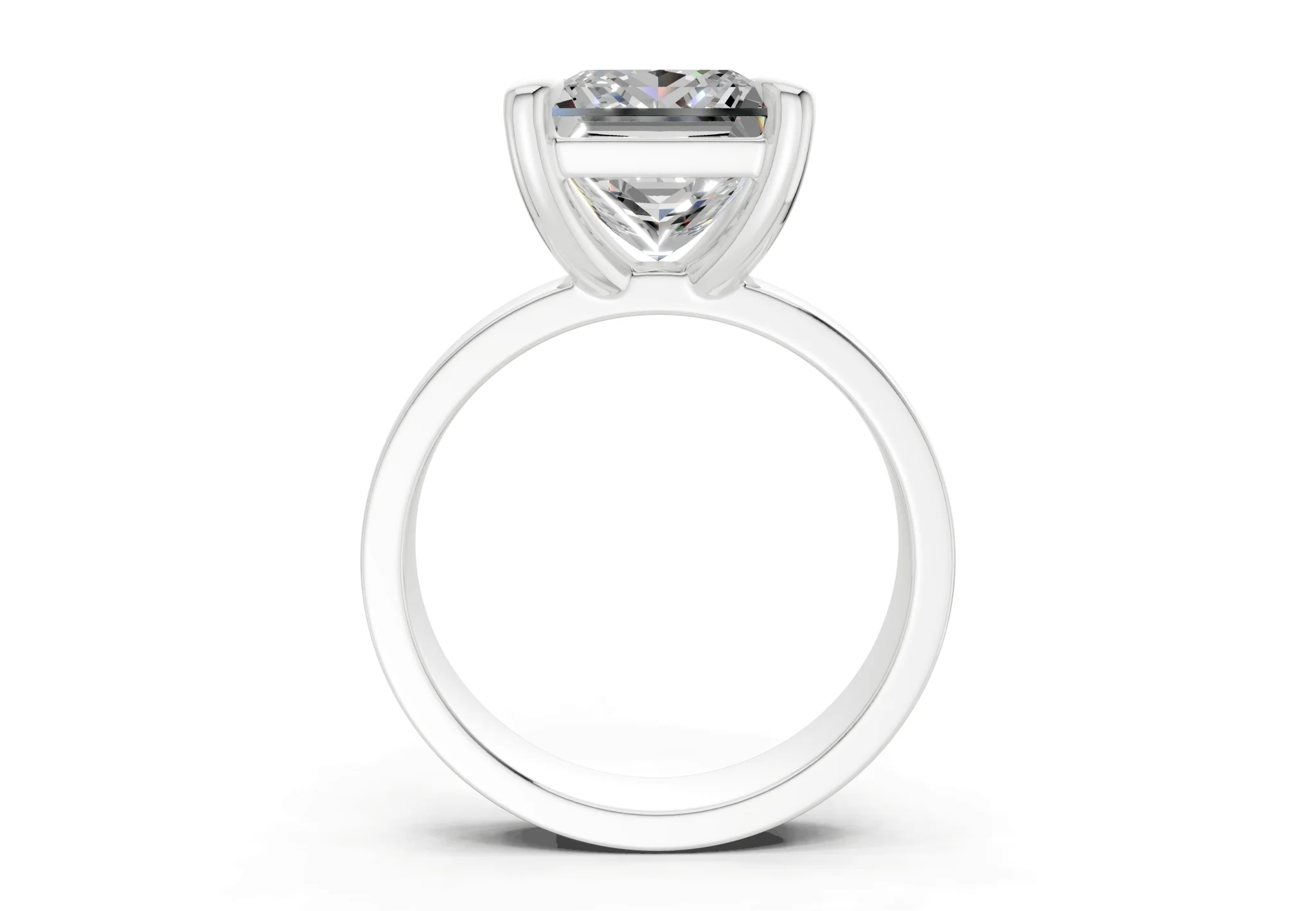 Cascade Diamond Solitaire Princess Cut 4mm Engagement Ring - Image 8