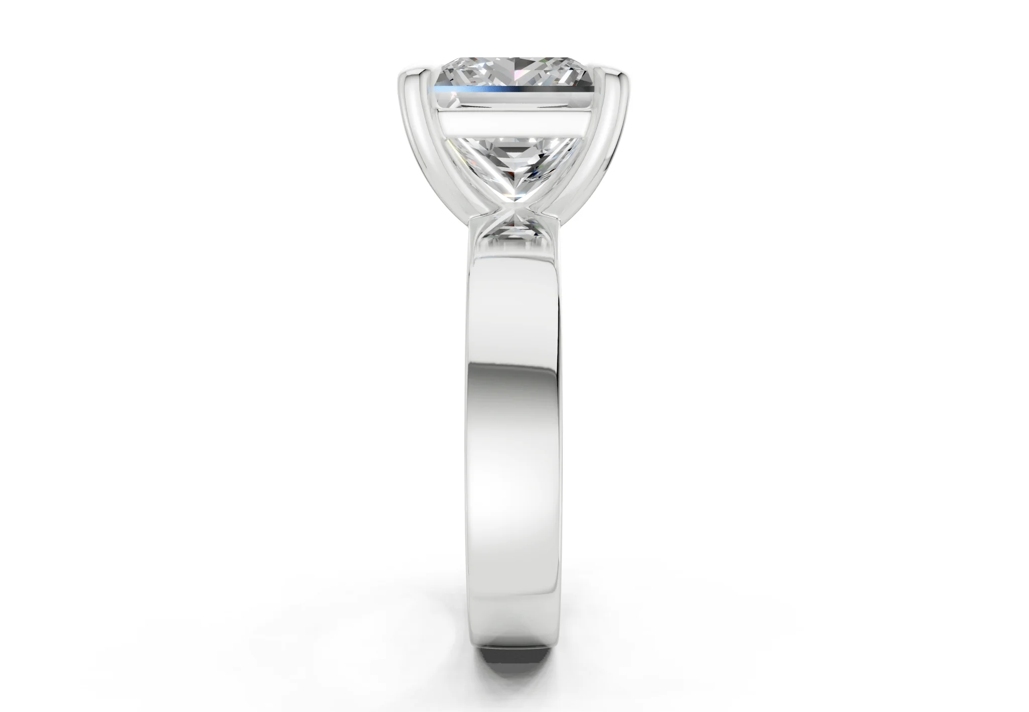 Cascade Diamond Solitaire Princess Cut 4mm Engagement Ring - Image 9