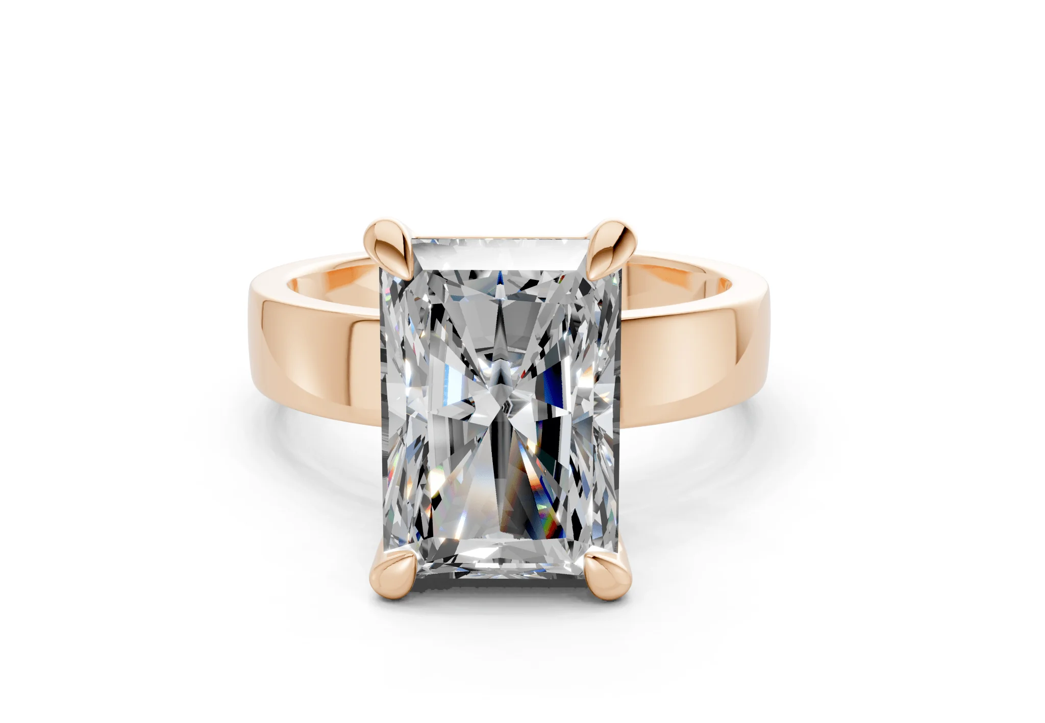 Cascade Diamond Solitaire Radiant Cut 4mm Engagement Ring - Image 4