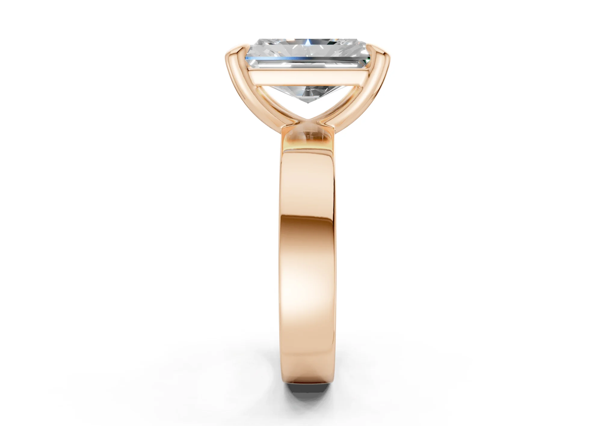 Cascade Diamond Solitaire Radiant Cut 4mm Engagement Ring - Image 6