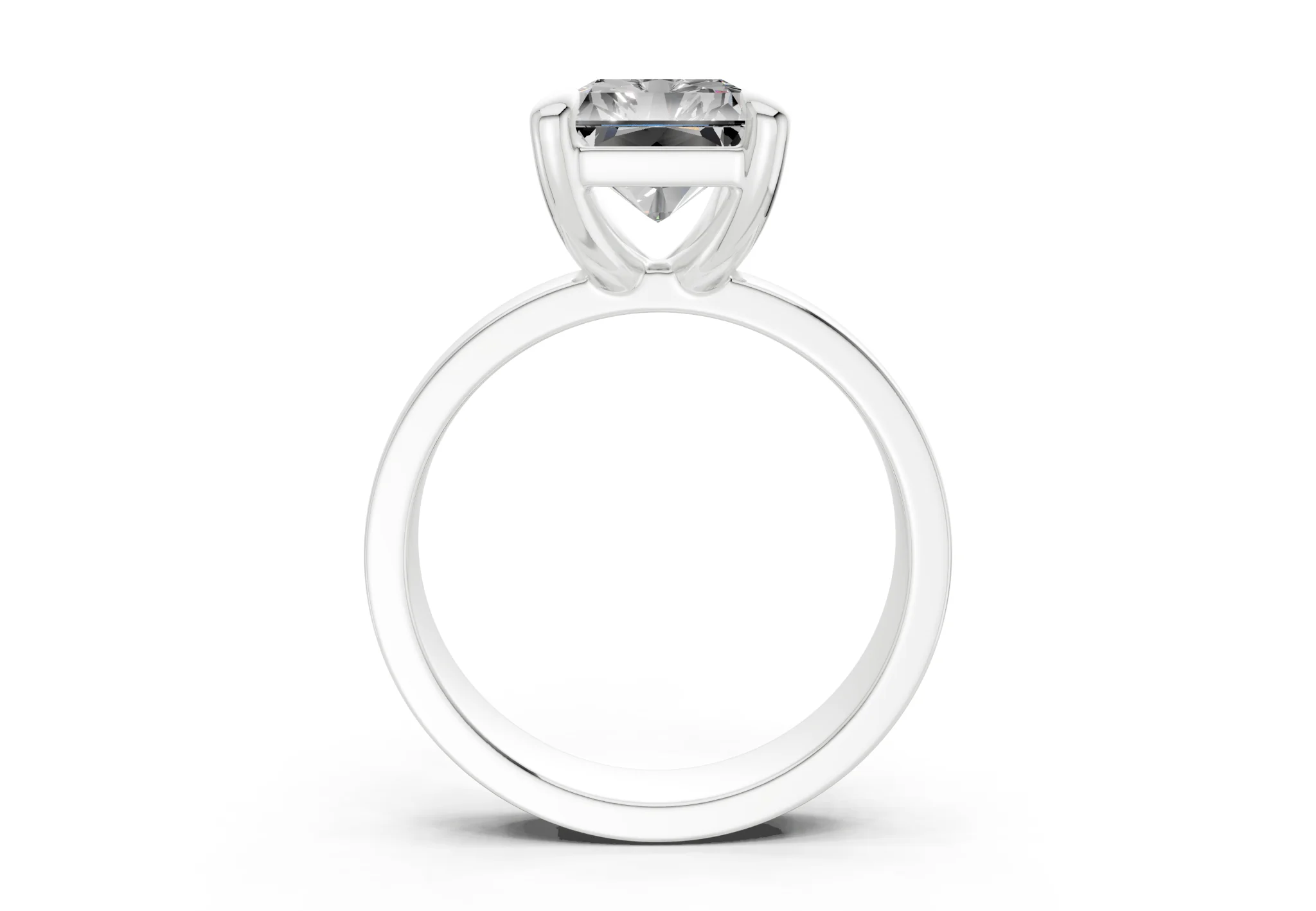 Cascade Diamond Solitaire Radiant Cut 4mm Engagement Ring - Image 8