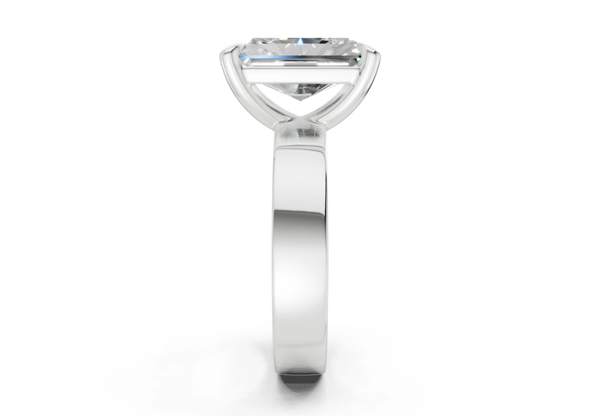 Cascade Diamond Solitaire Radiant Cut 4mm Engagement Ring - Image 9