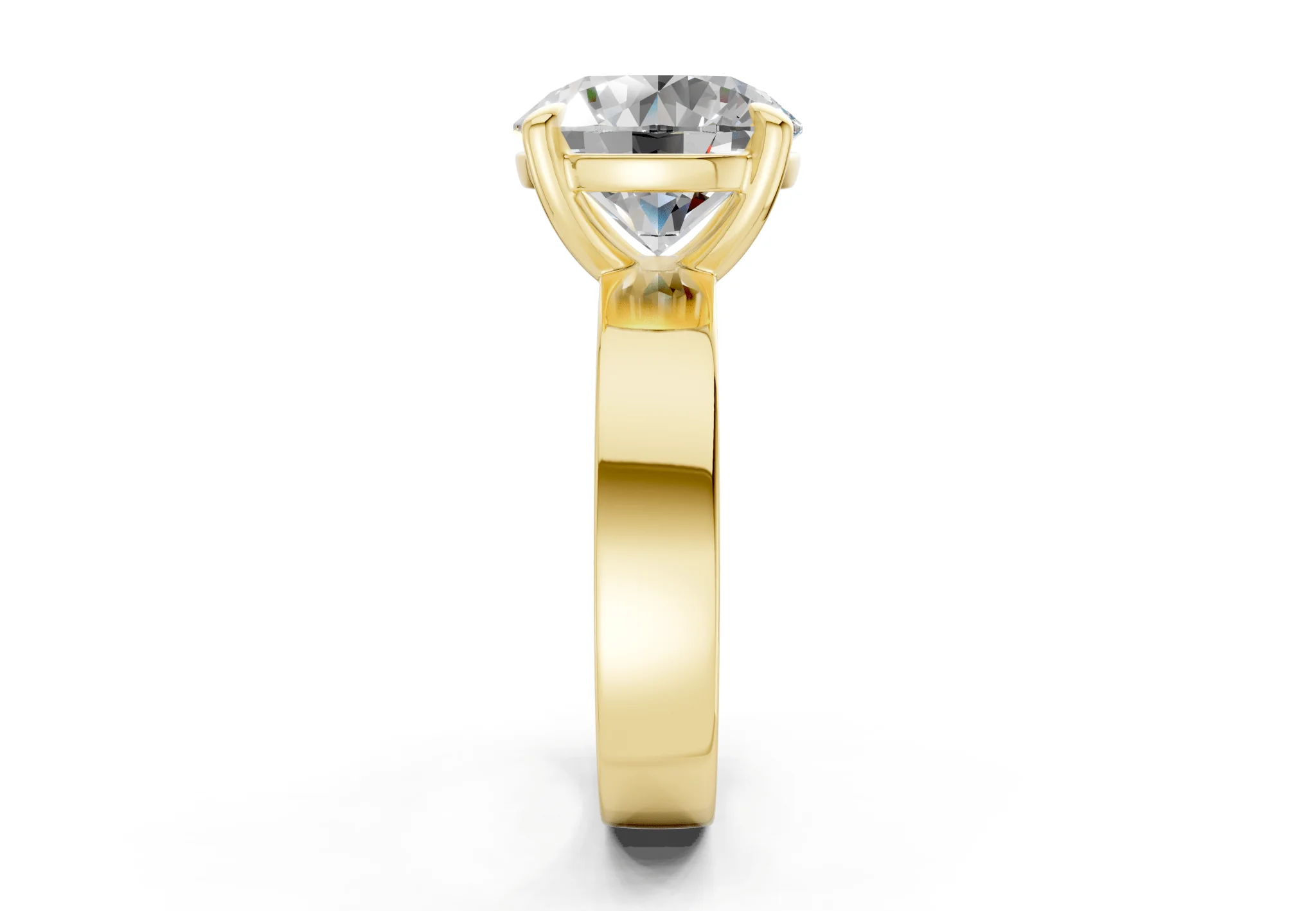 Cascade Diamond Solitaire Round Cut 4mm Engagement Ring - Image 3