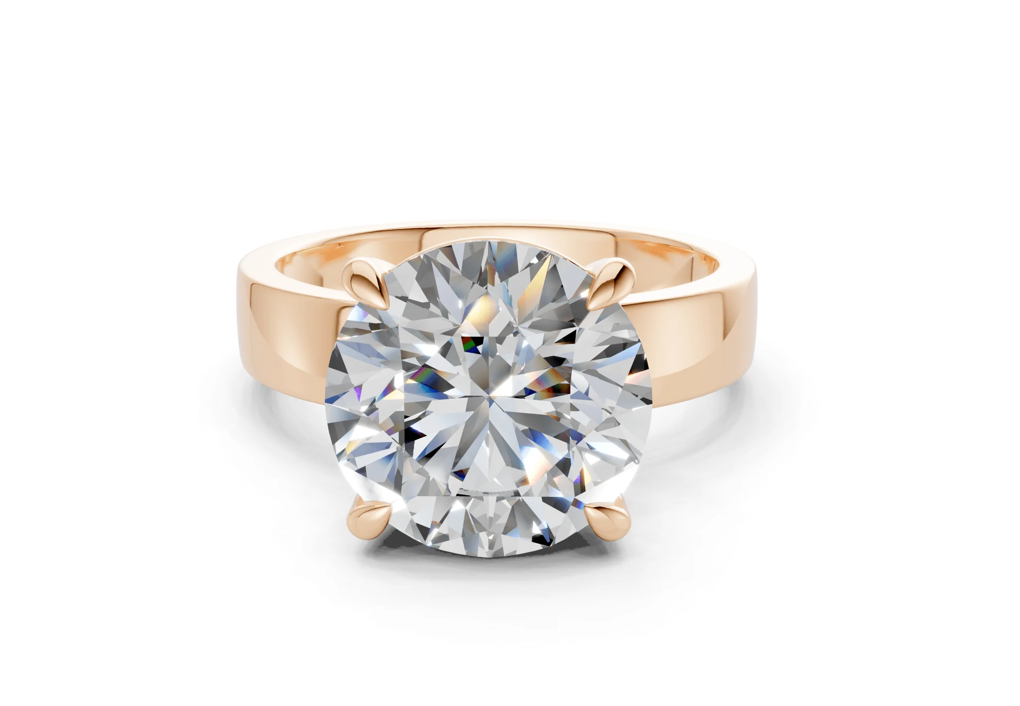 Cascade Diamond Solitaire Round Cut 4mm Engagement Ring - Image 4