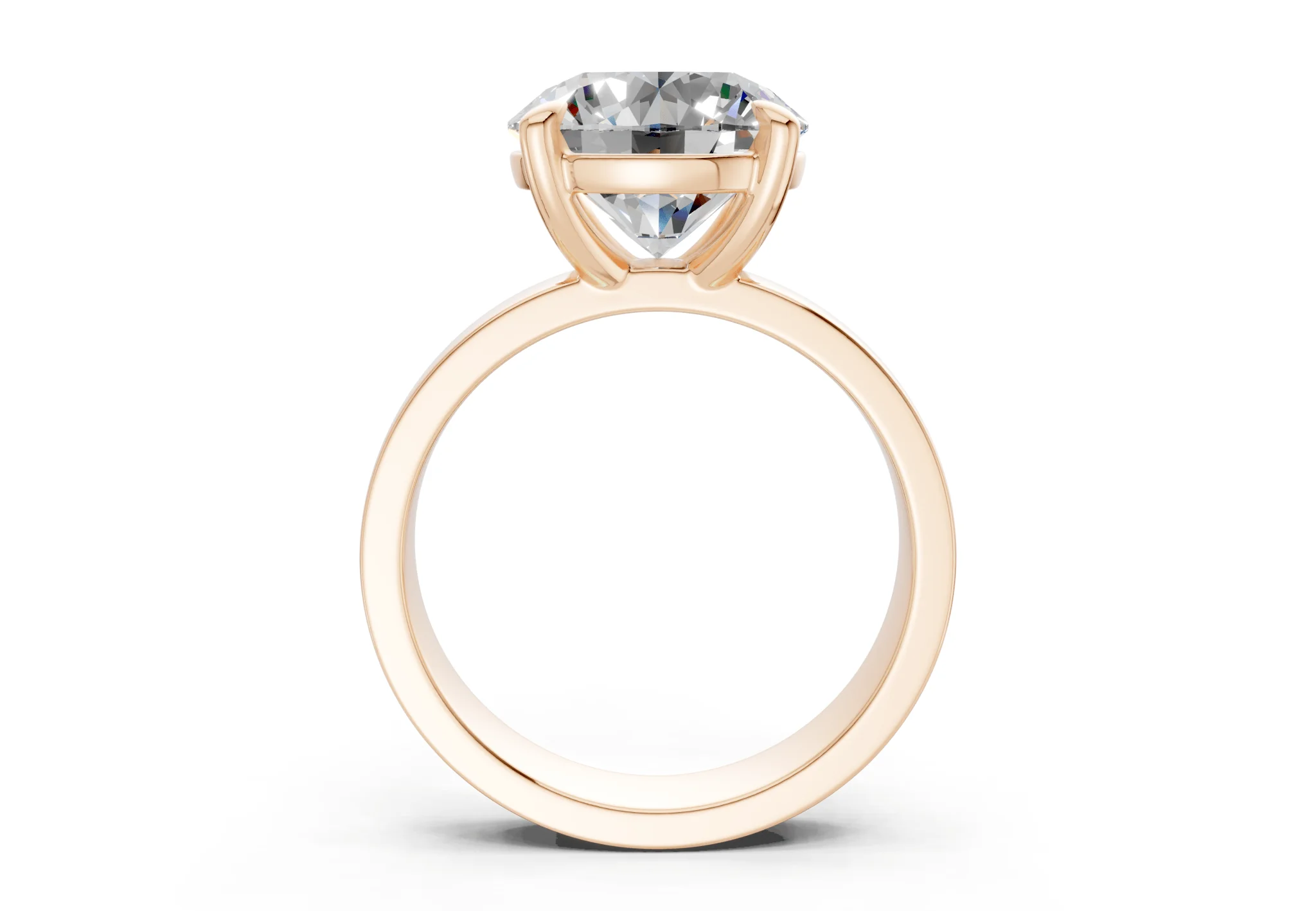 Cascade Diamond Solitaire Round Cut 4mm Engagement Ring - Image 5