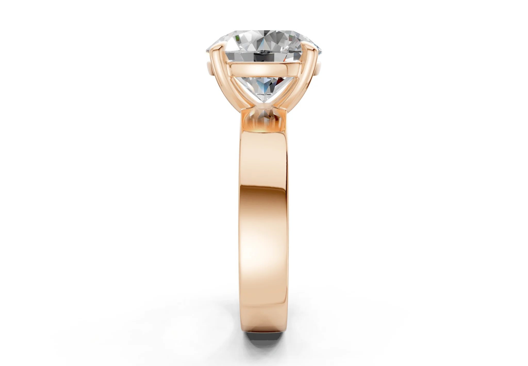 Cascade Diamond Solitaire Round Cut 4mm Engagement Ring - Image 6