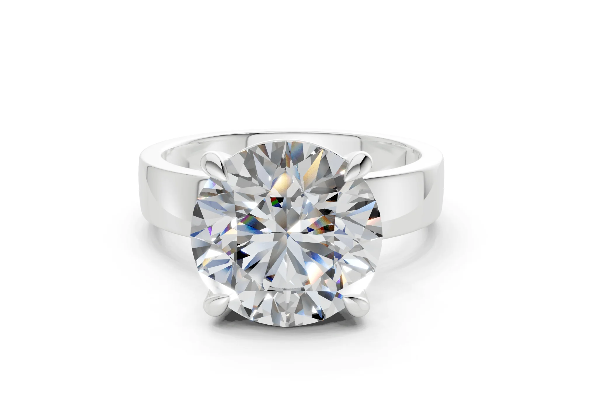 Cascade Diamond Solitaire Round Cut 4mm Engagement Ring - Image 7