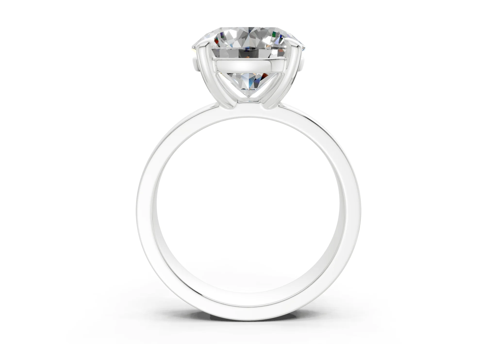 Cascade Diamond Solitaire Round Cut 4mm Engagement Ring - Image 8