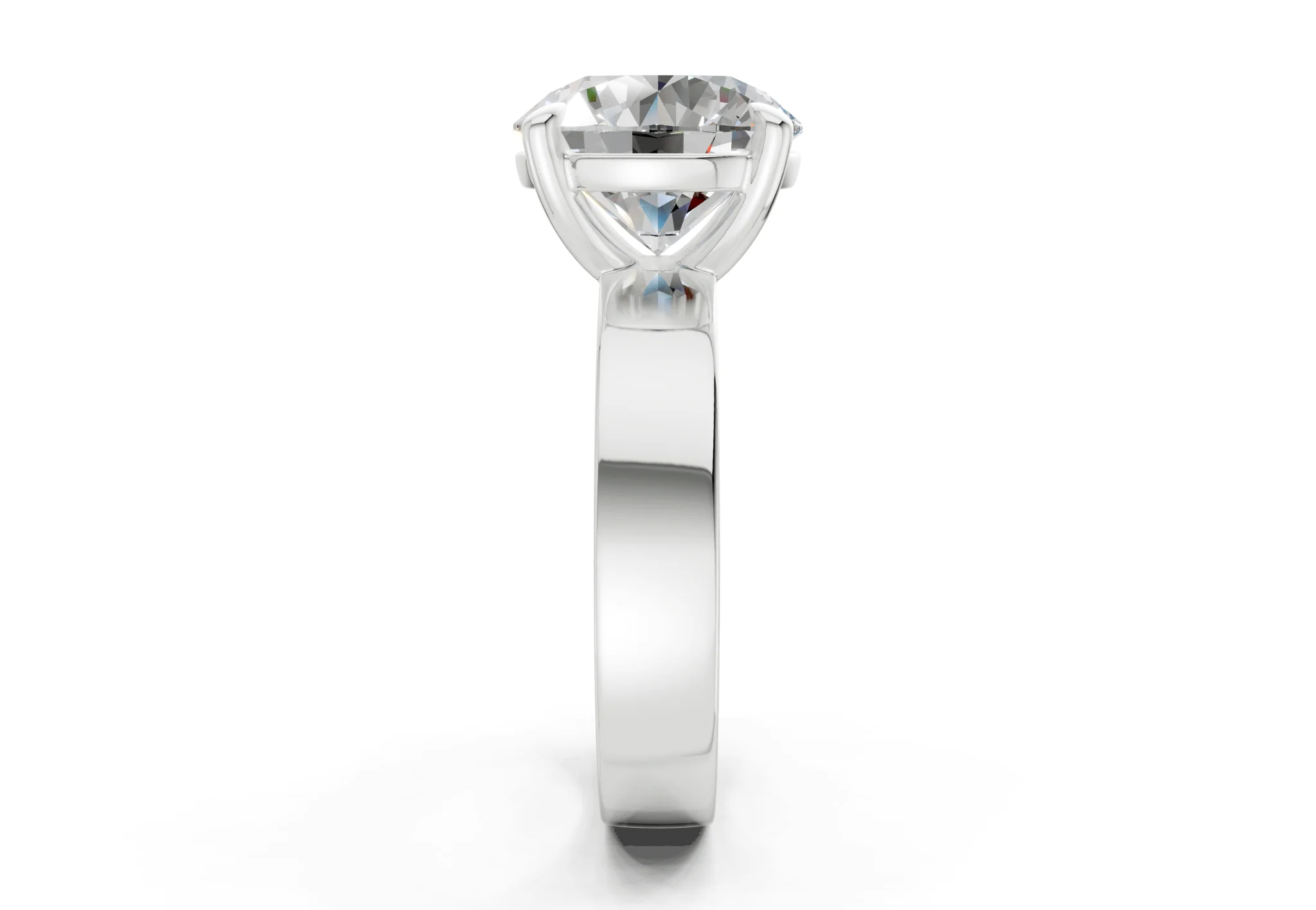 Cascade Diamond Solitaire Round Cut 4mm Engagement Ring - Image 9