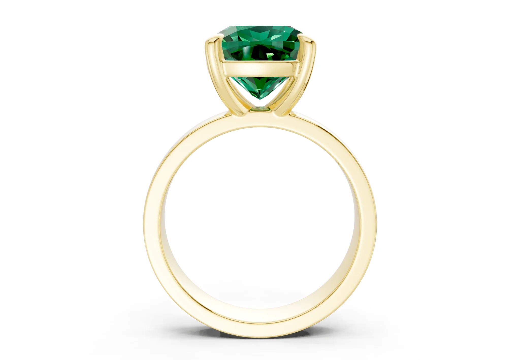 Cascade Emerald Gemstone Solitaire Cushion Squareuare Cut 4mm Engagement Ring - Image 2