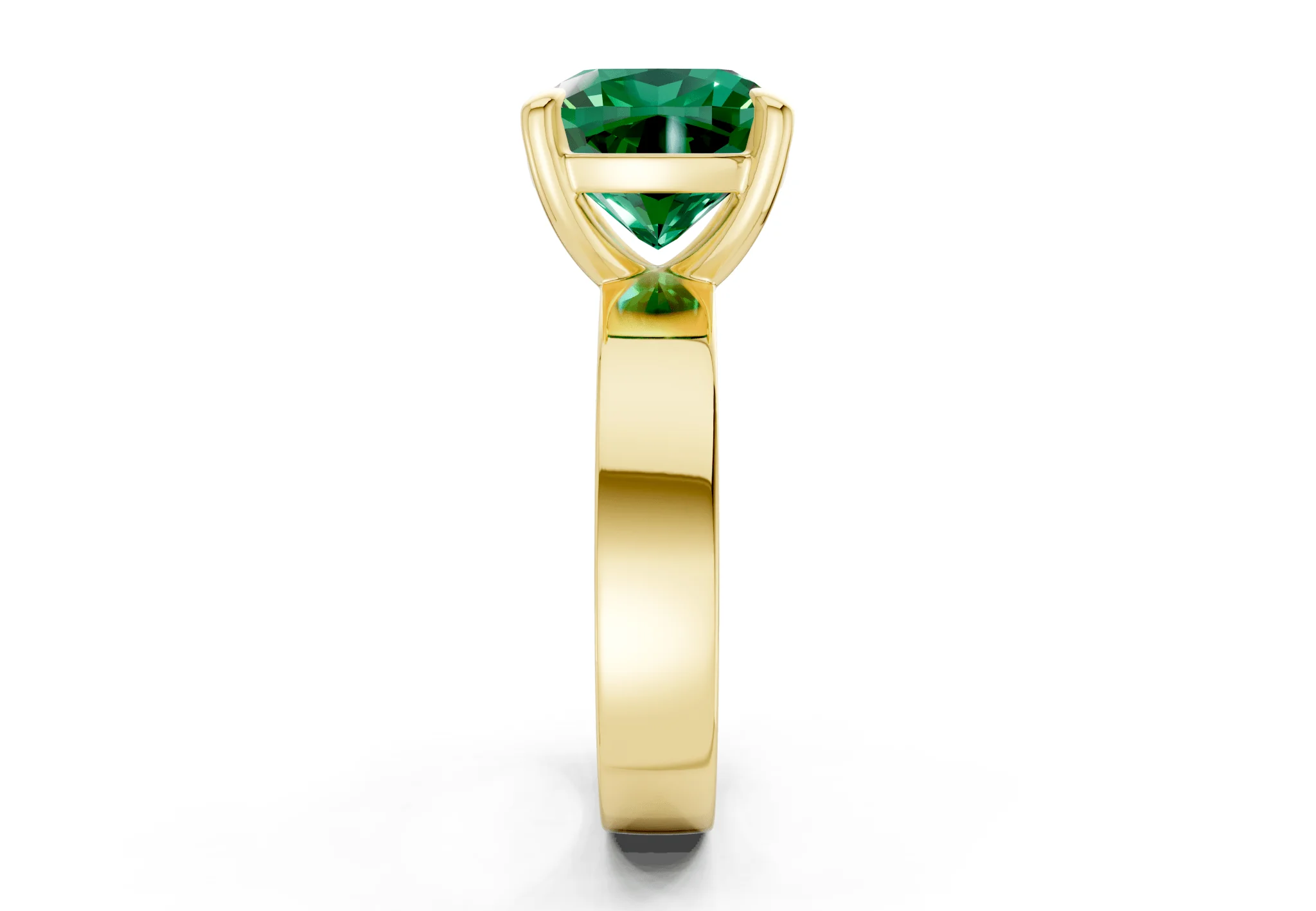 Cascade Emerald Gemstone Solitaire Cushion Squareuare Cut 4mm Engagement Ring - Image 3
